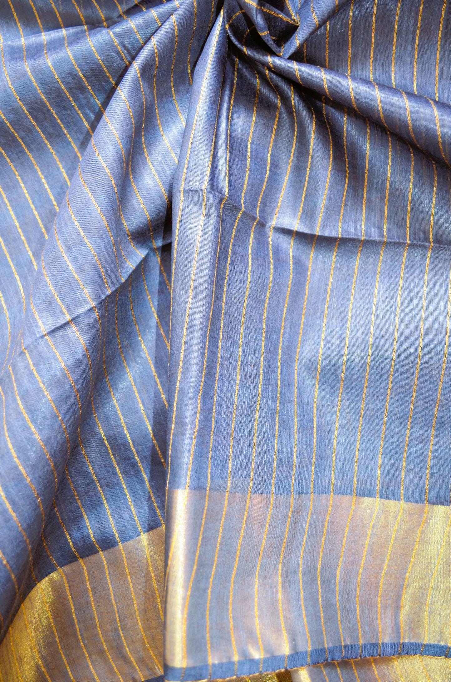 Steel Rust Tussar Vegan Silk Handloom Saree