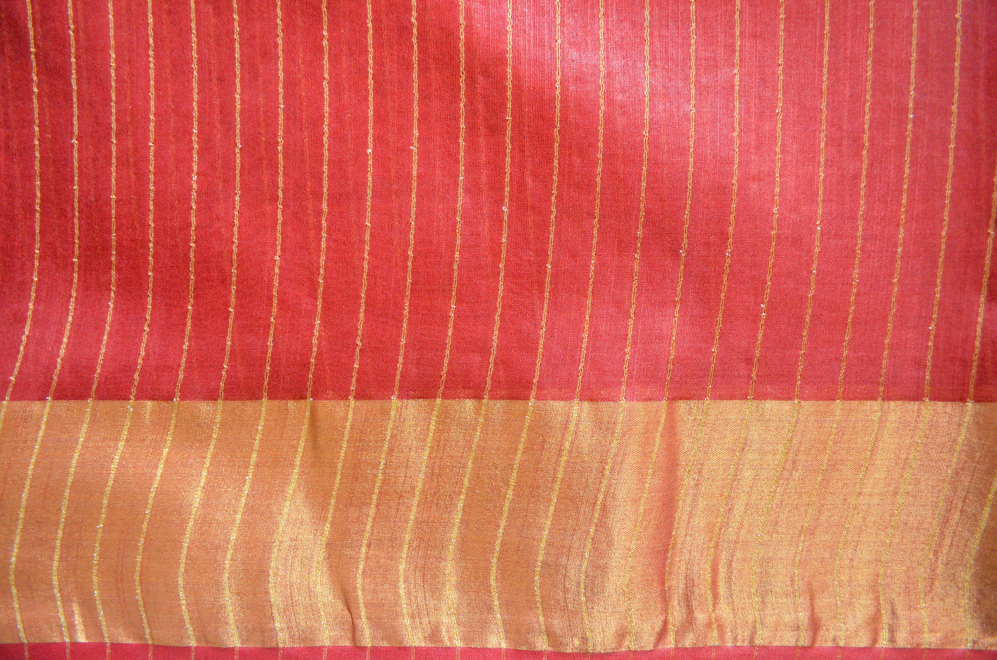 Rust Steel Tussar Vegan Silk Handloom Saree