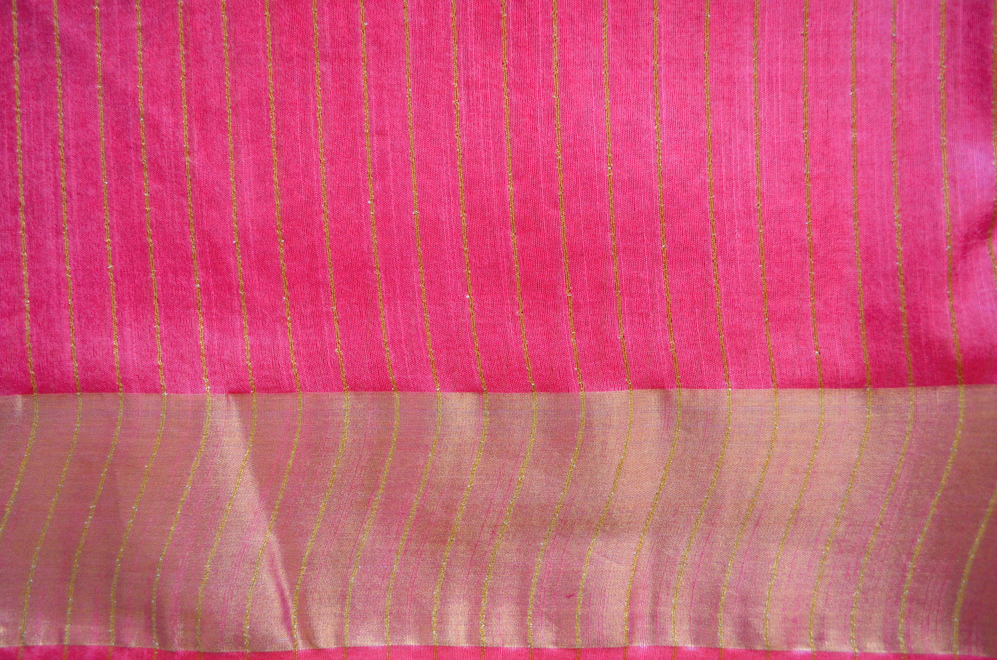 Pink Navy Tussar Vegan Silk Handloom Saree