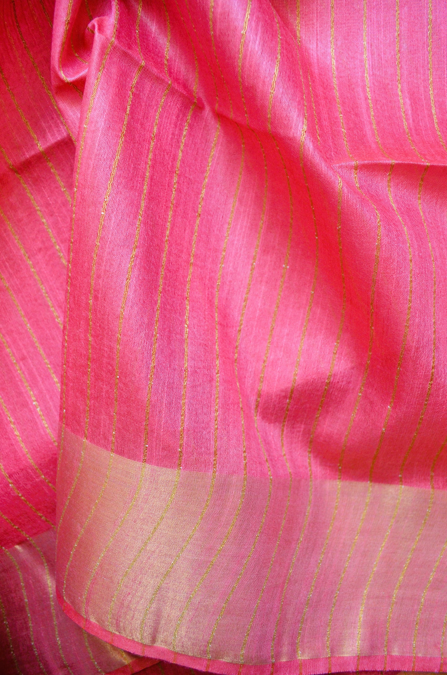 Pink Navy Tussar Vegan Silk Handloom Saree