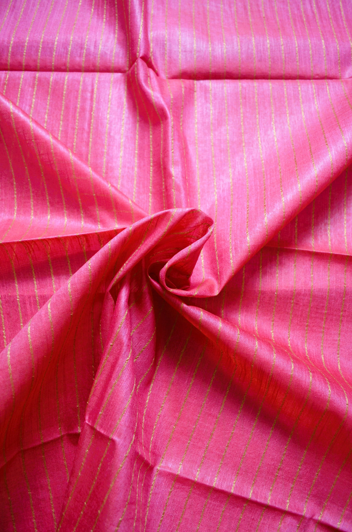 Pink Blue Tussar Vegan Silk Handloom Saree