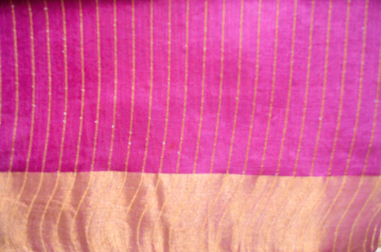 Magenta Green Tussar Vegan Silk Handloom Saree