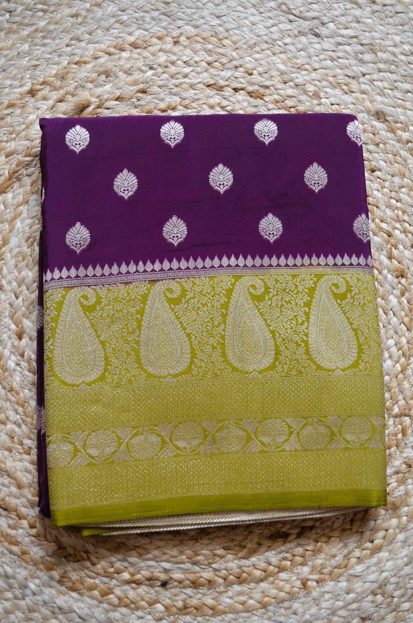 Purple Banarasi Zari Silk Saree