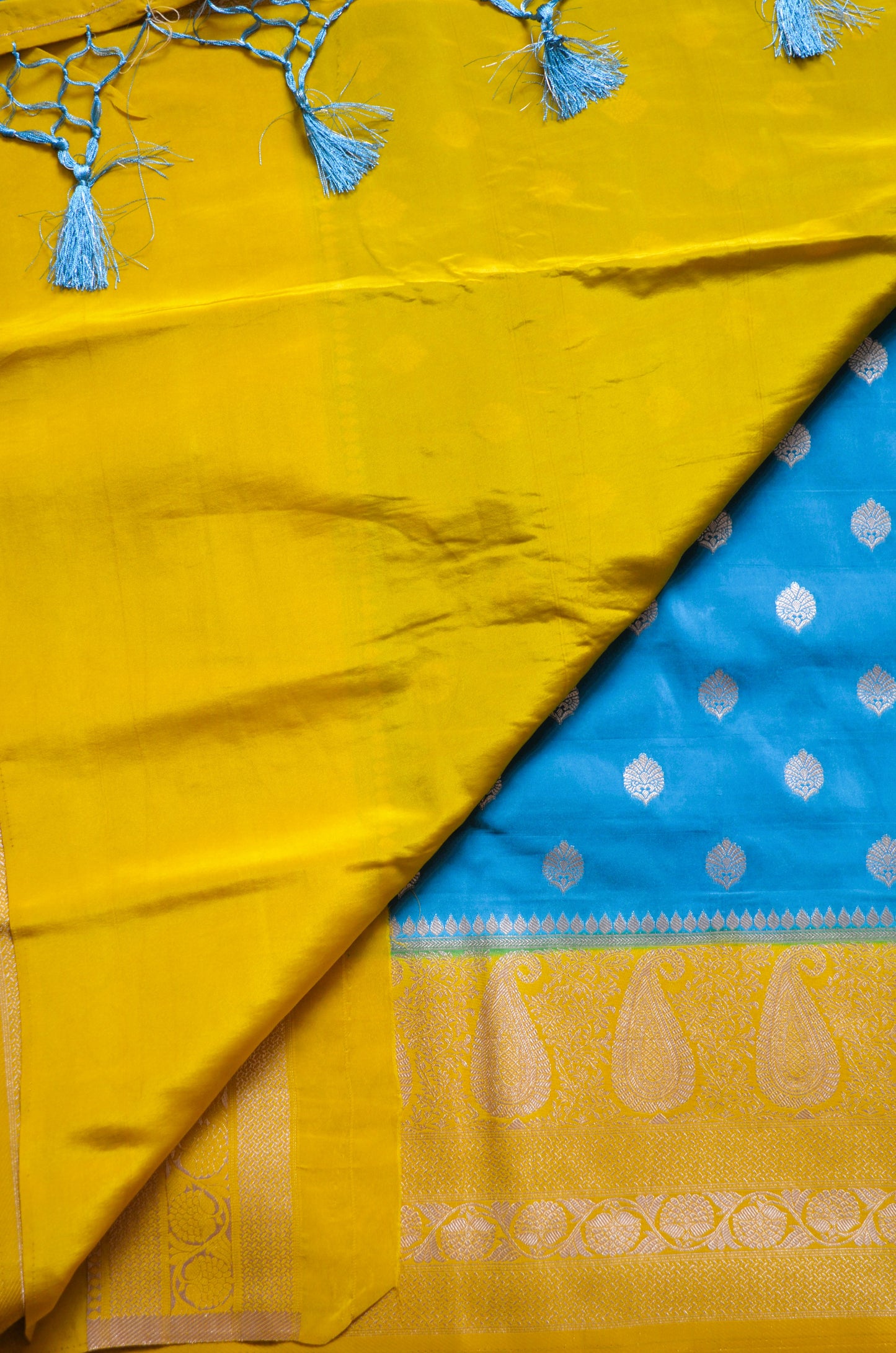 Teal Banarasi Zari Silk Saree