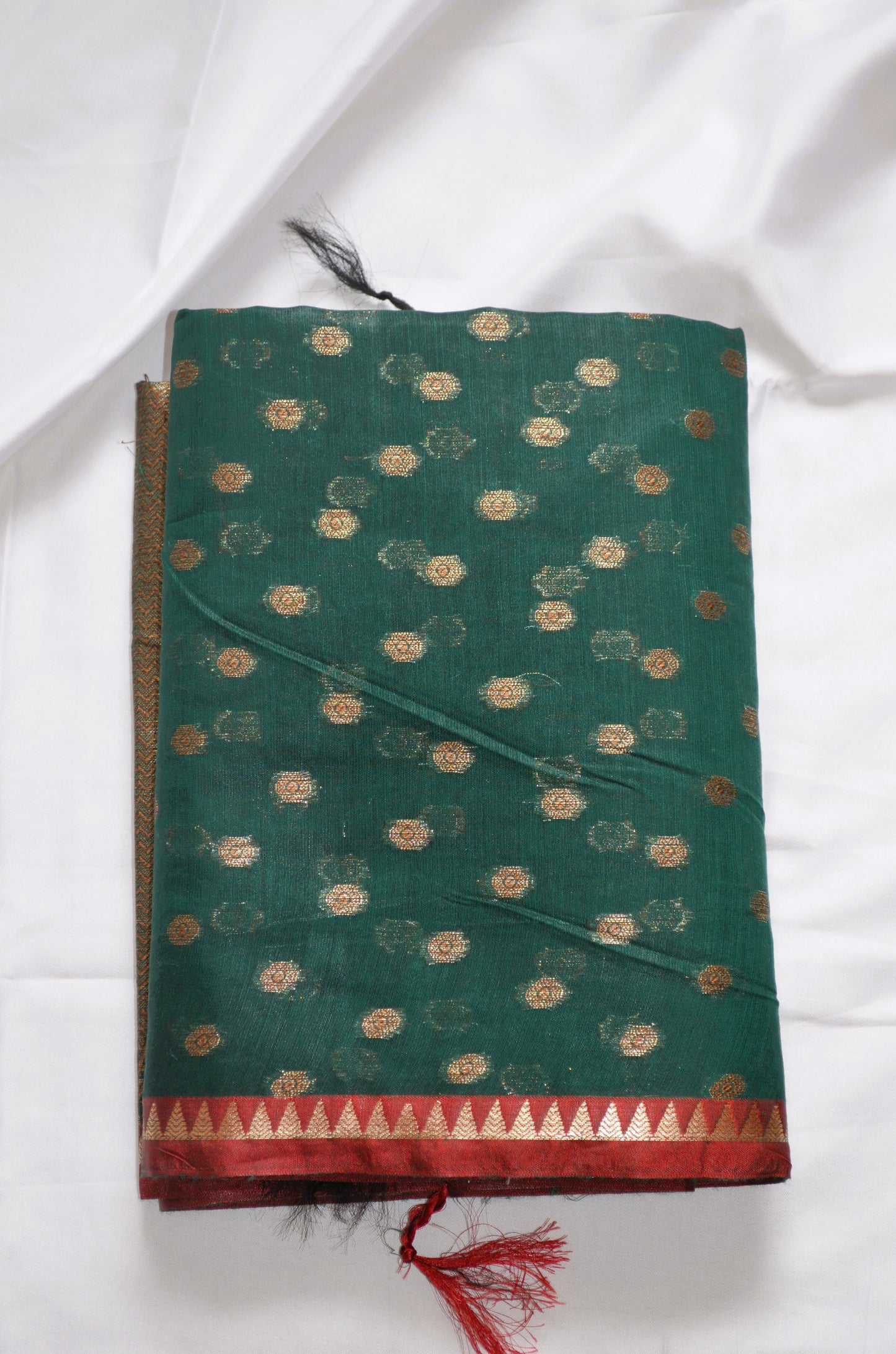 Jungle Green Banarasi Silk Cotton Saree