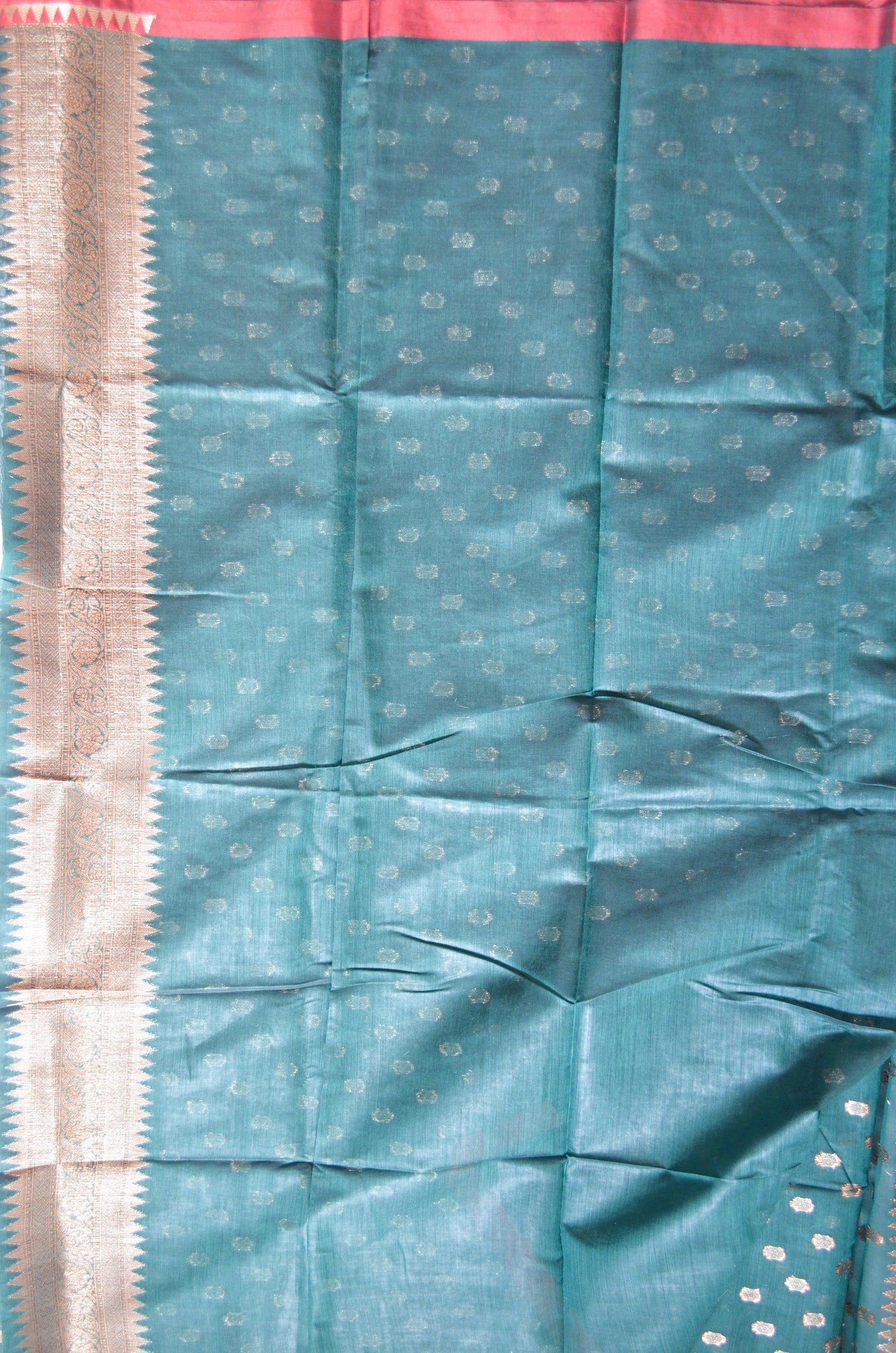 Jungle Green Banarasi Silk Cotton Saree