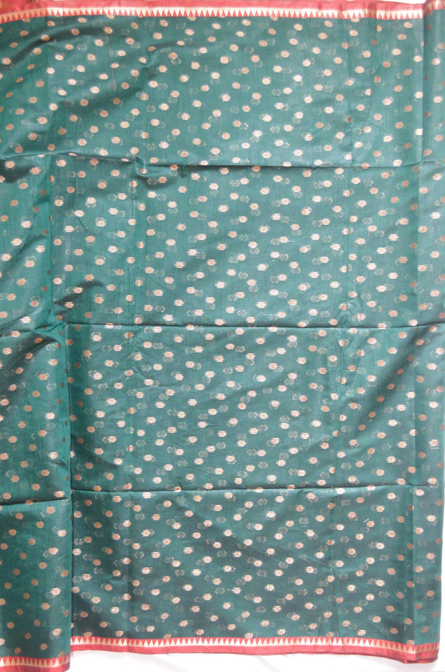Jungle Green Banarasi Silk Cotton Saree