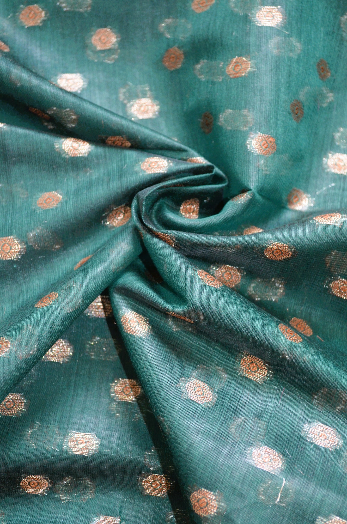 Jungle Green Banarasi Silk Cotton Saree
