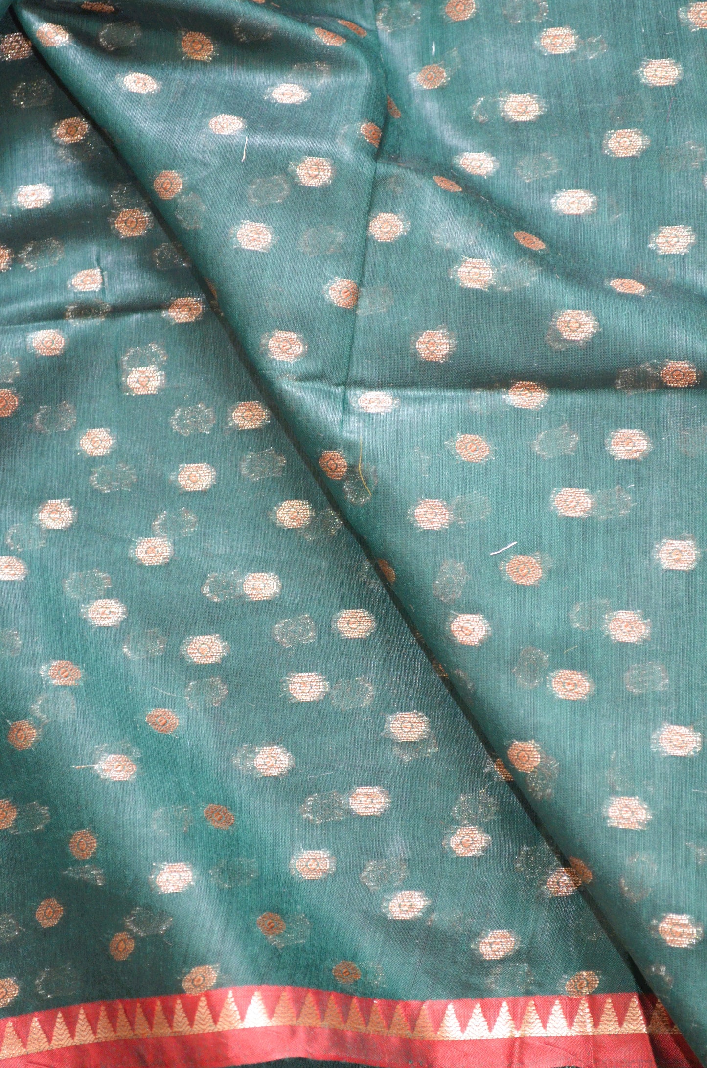 Jungle Green Banarasi Silk Cotton Saree
