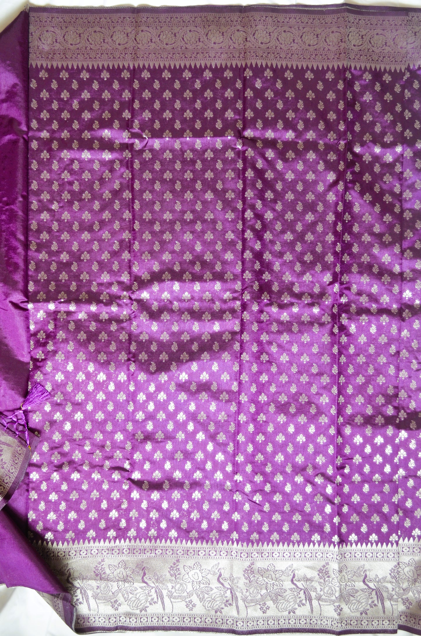 Purple Banarasi Zari Velvet Silk Saree