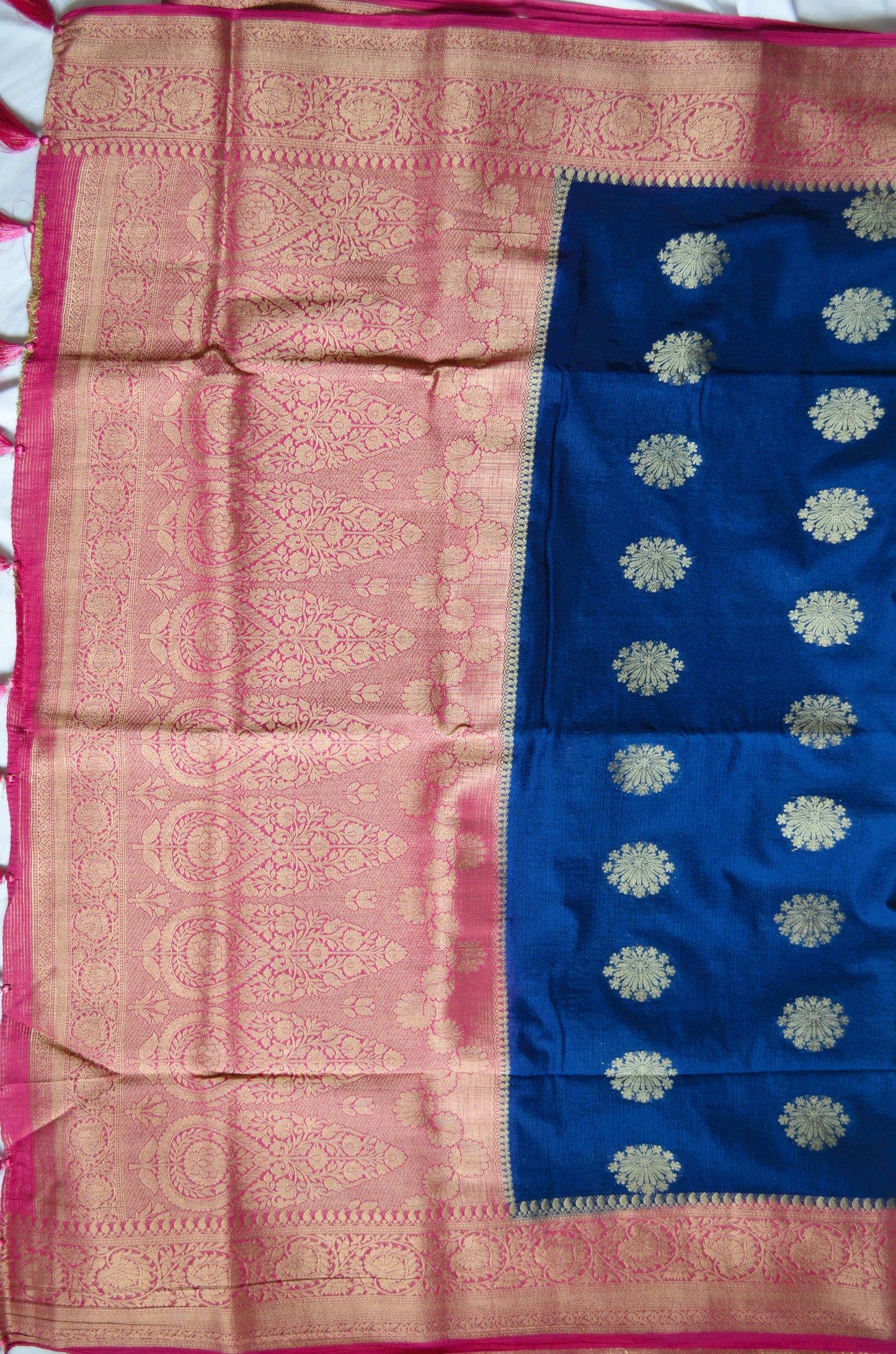 Navy Blue Banarasi Zari Crepe Silk Saree