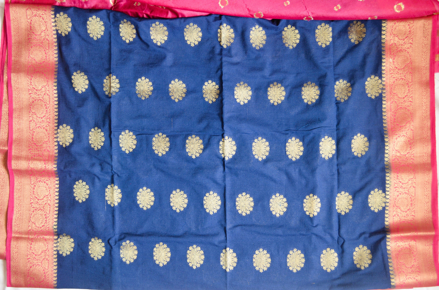 Navy Blue Banarasi Zari Crepe Silk Saree