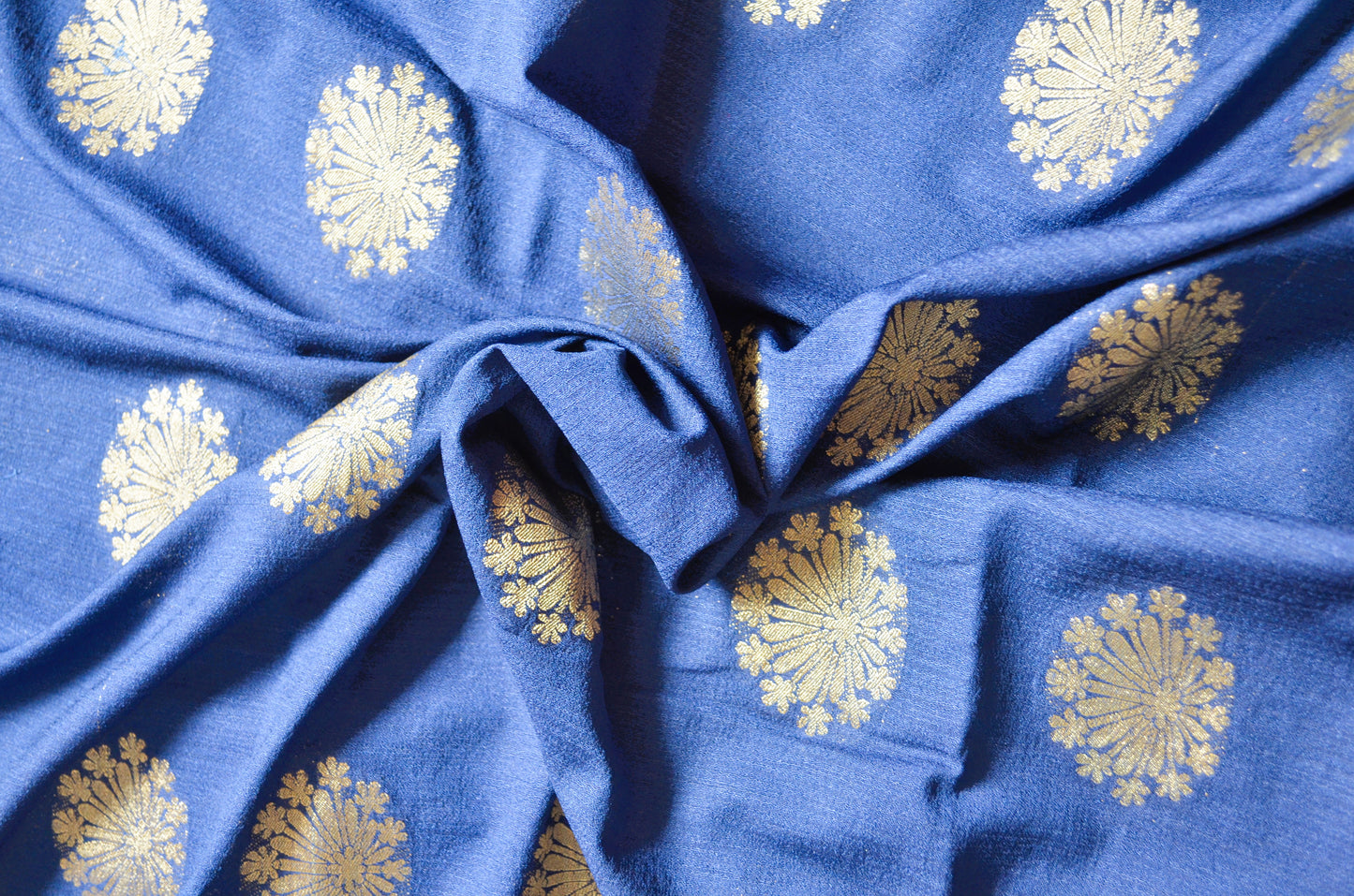 Navy Blue Banarasi Zari Crepe Silk Saree