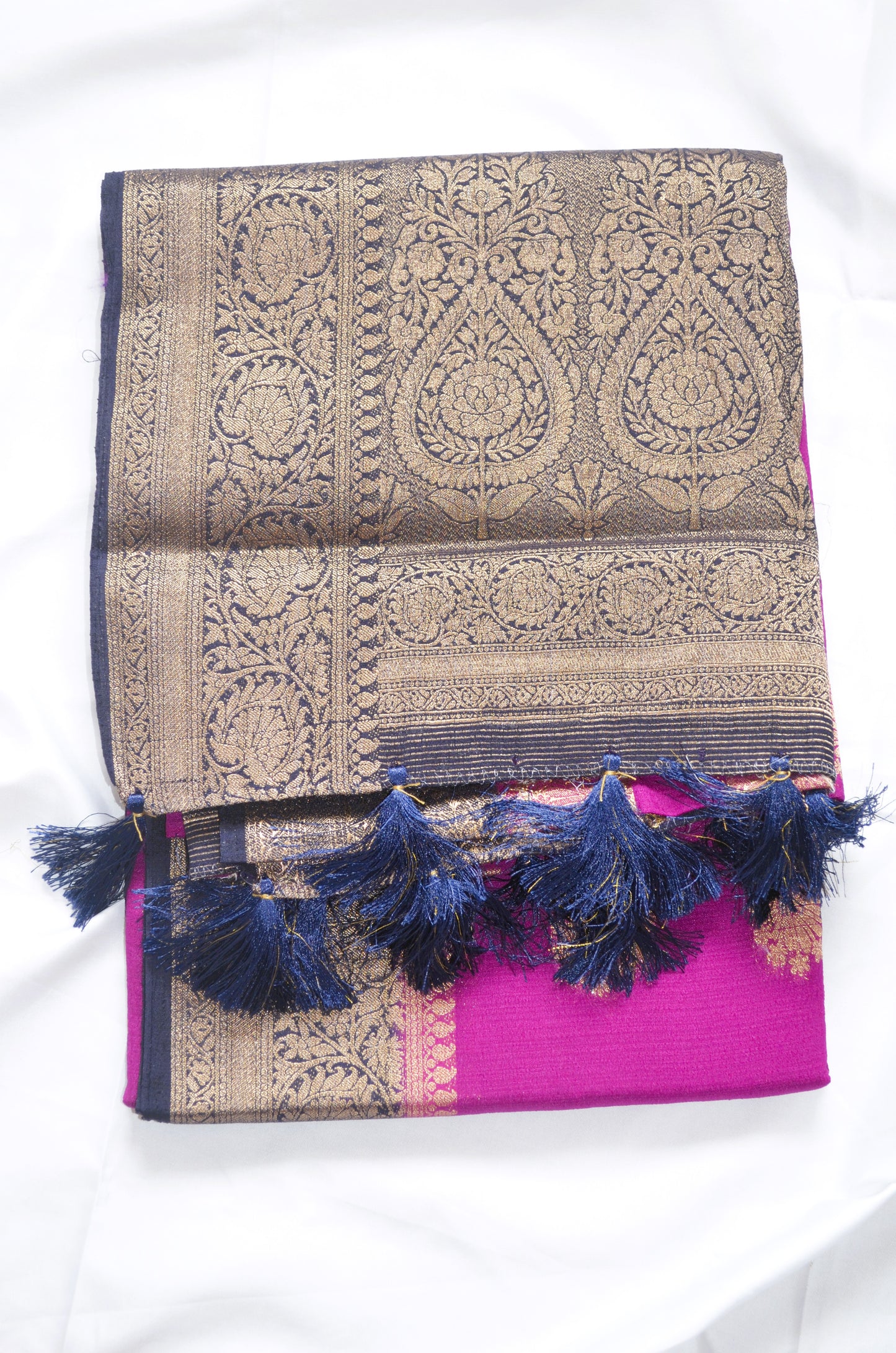 Purple Banarasi Zari Crepe Silk Saree