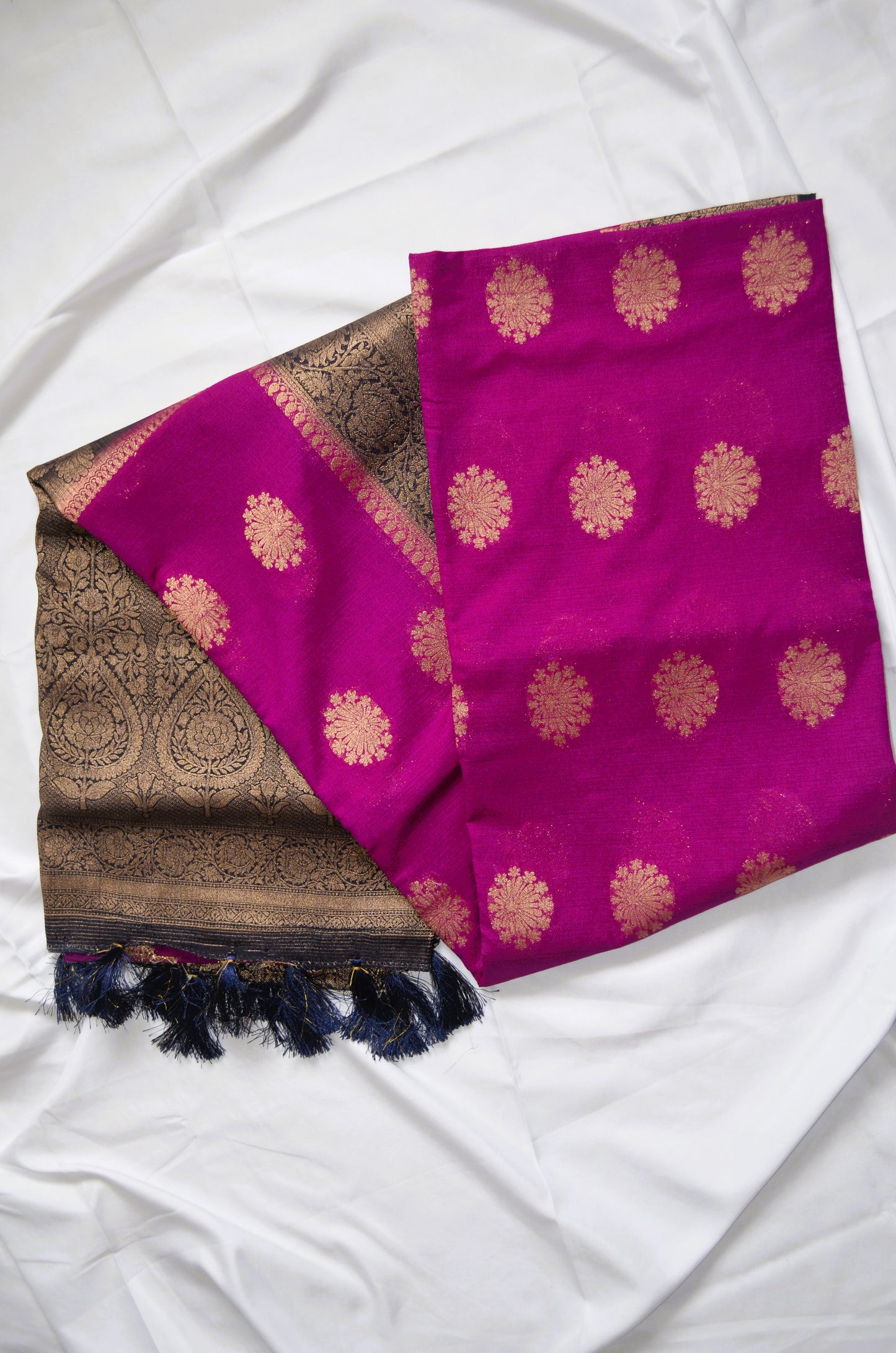 Purple Banarasi Zari Crepe Silk Saree