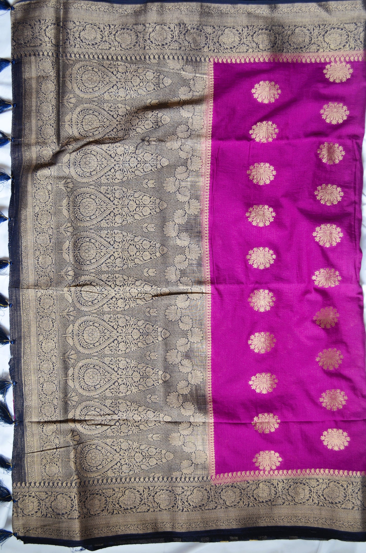 Purple Banarasi Zari Crepe Silk Saree
