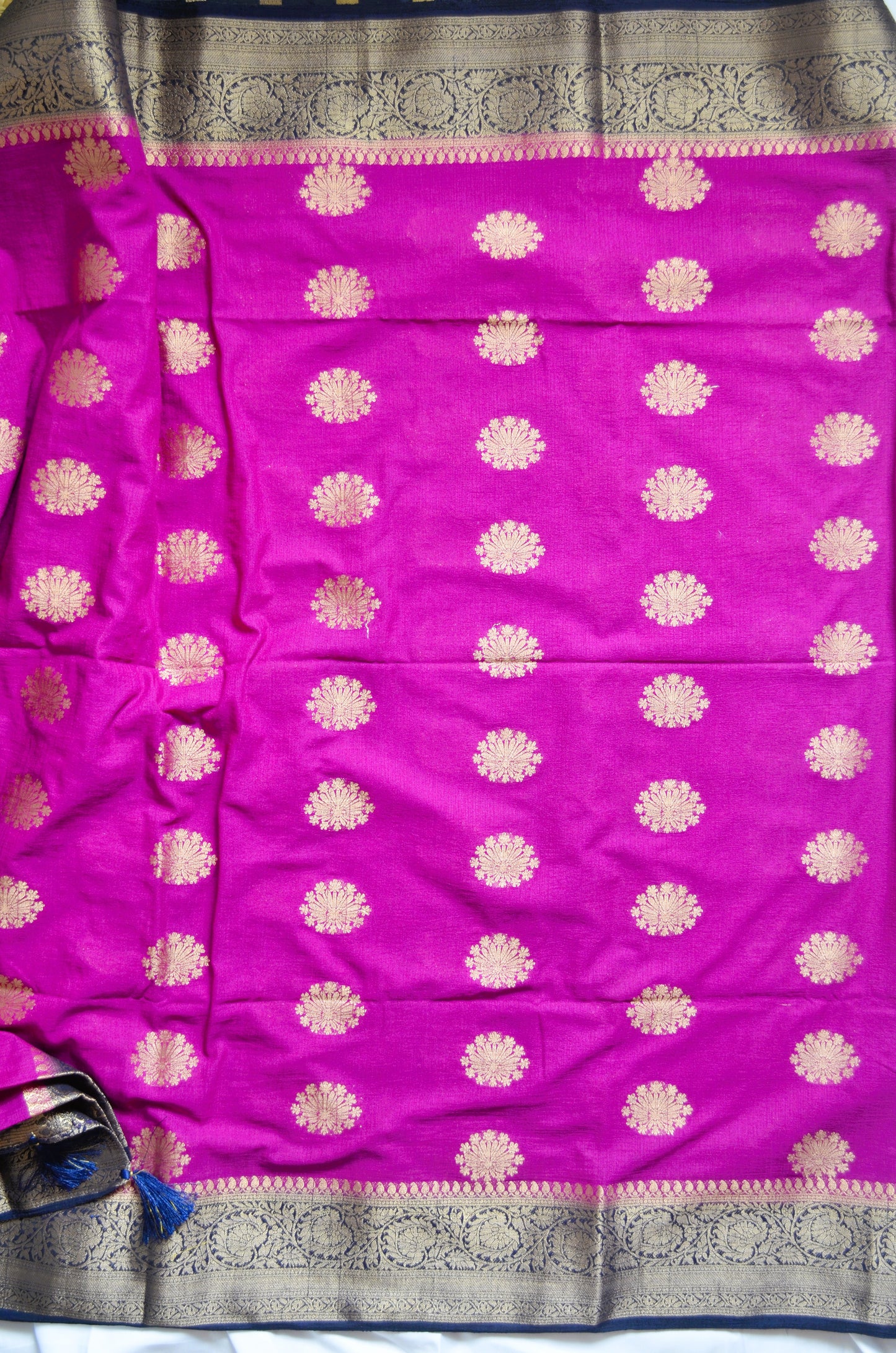 Purple Banarasi Zari Crepe Silk Saree
