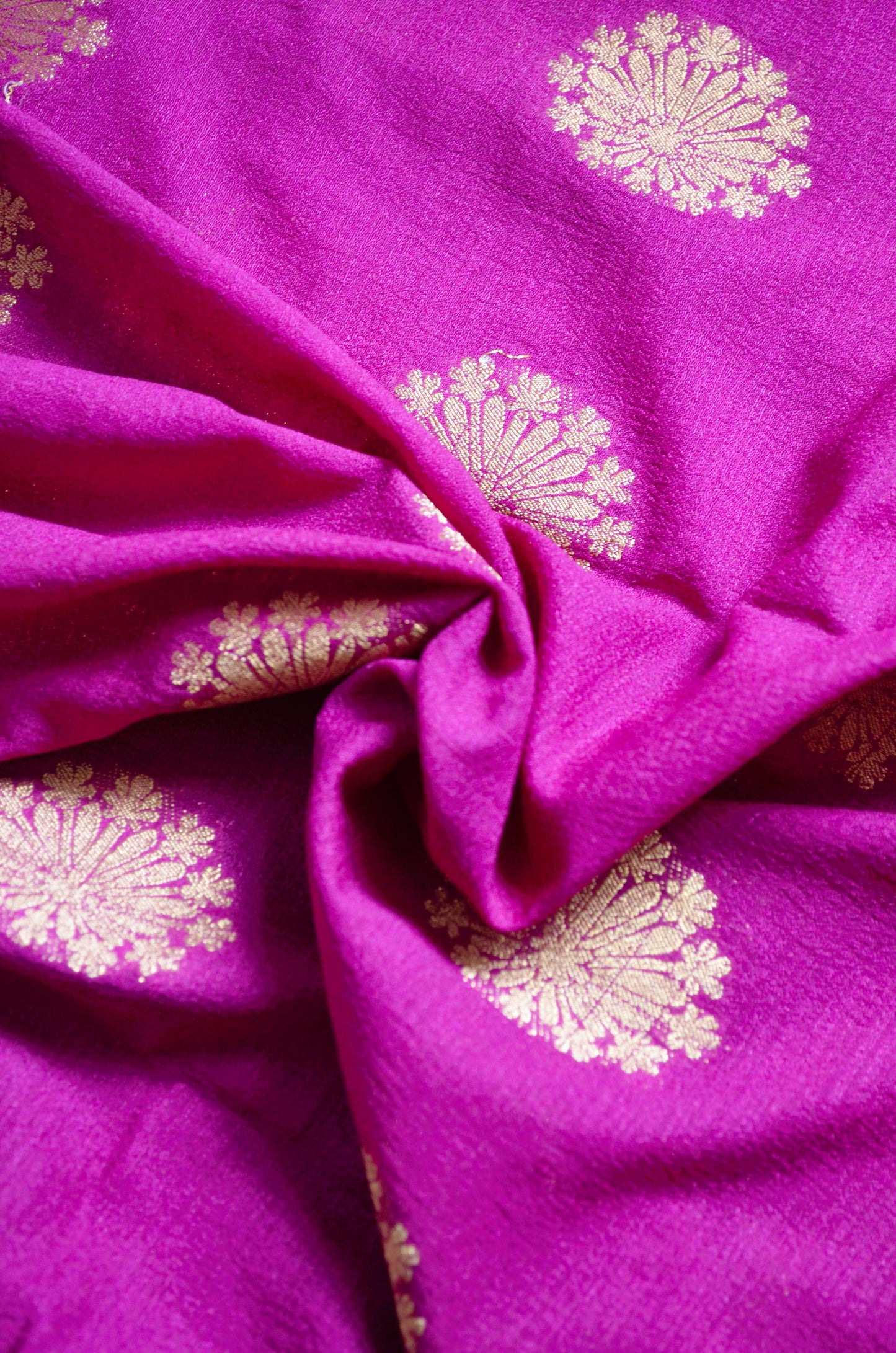 Purple Banarasi Zari Crepe Silk Saree