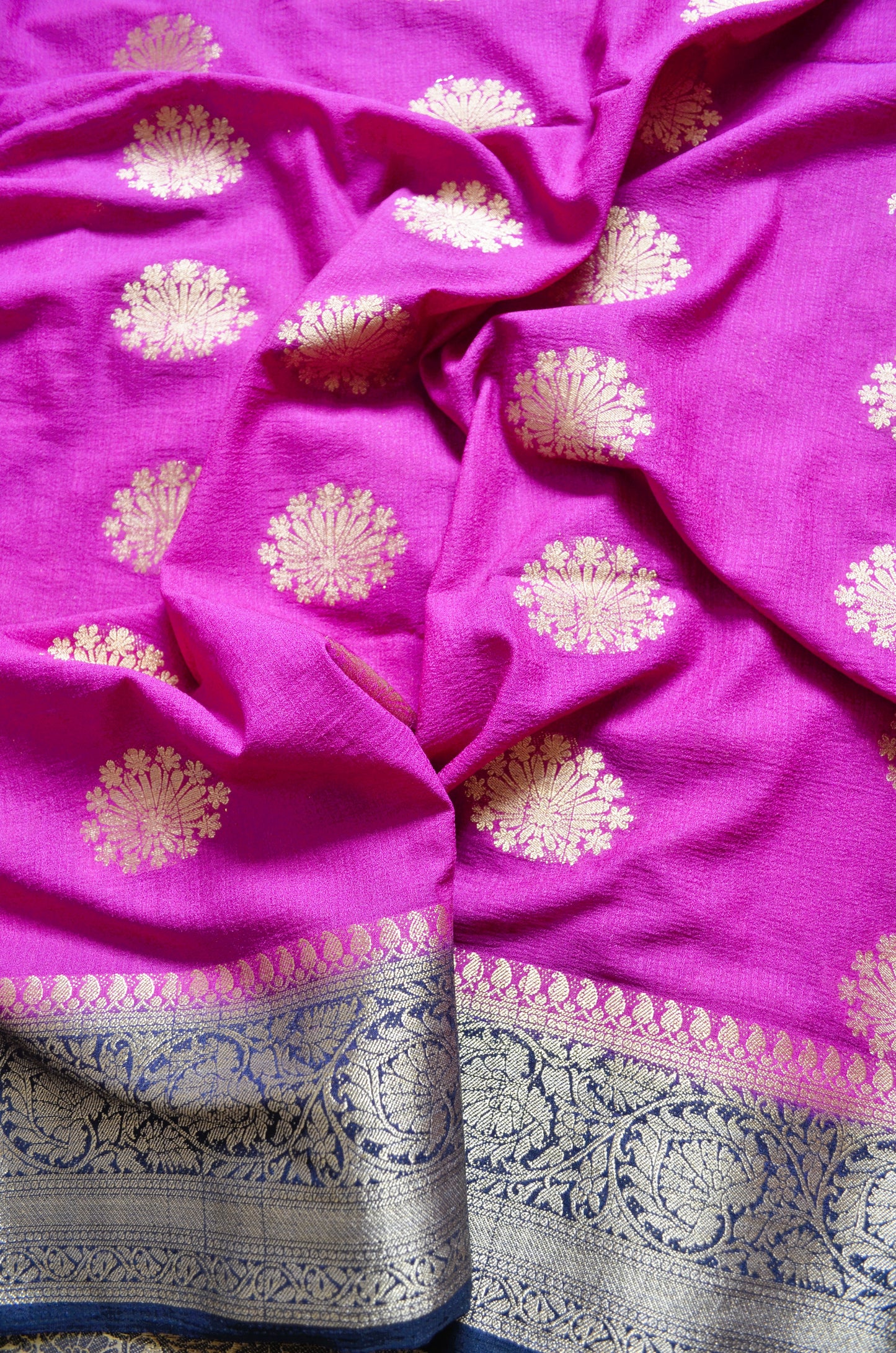 Purple Banarasi Zari Crepe Silk Saree