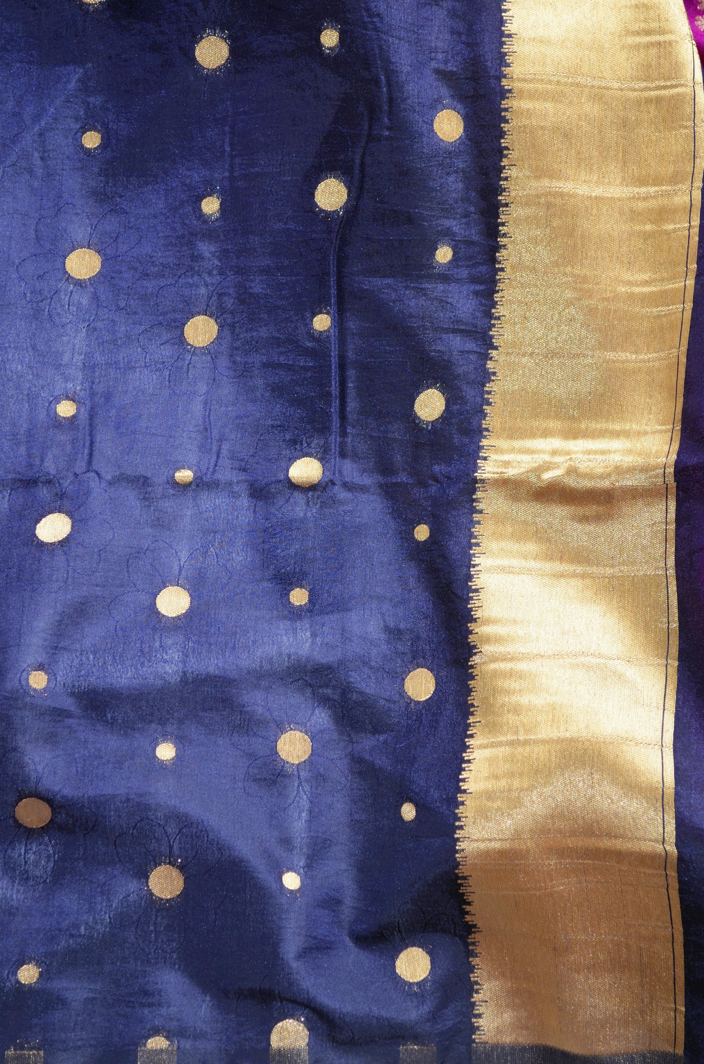 Purple Banarasi Zari Crepe Silk Saree