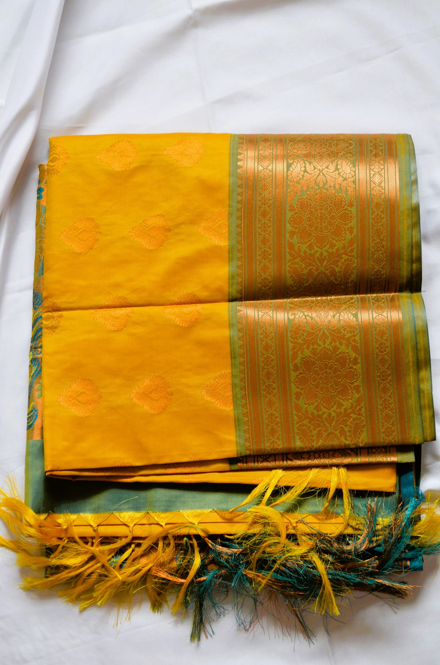 Mustard Banarasi Silk Saree