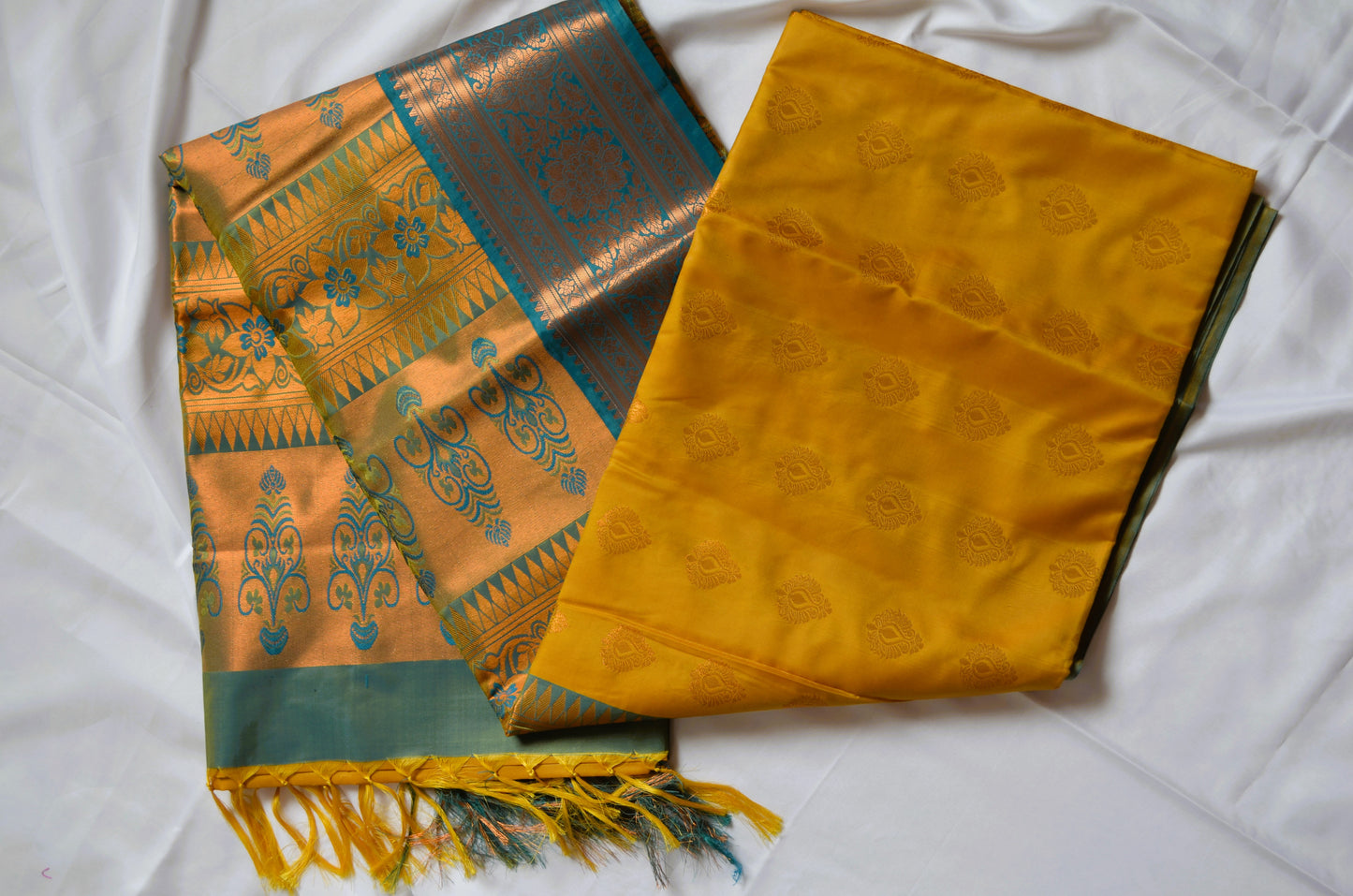 Mustard Banarasi Silk Saree