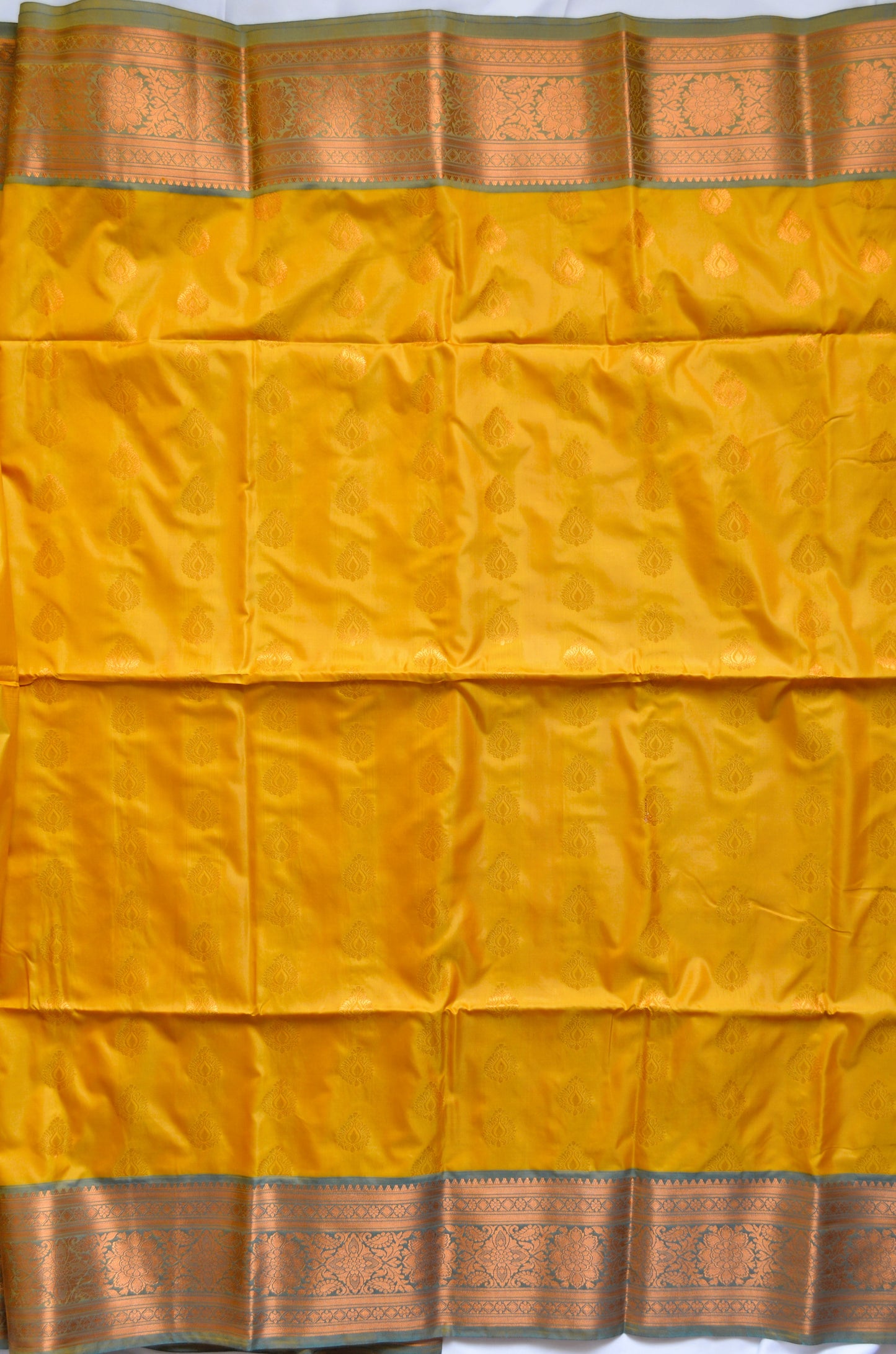 Mustard Banarasi Silk Saree
