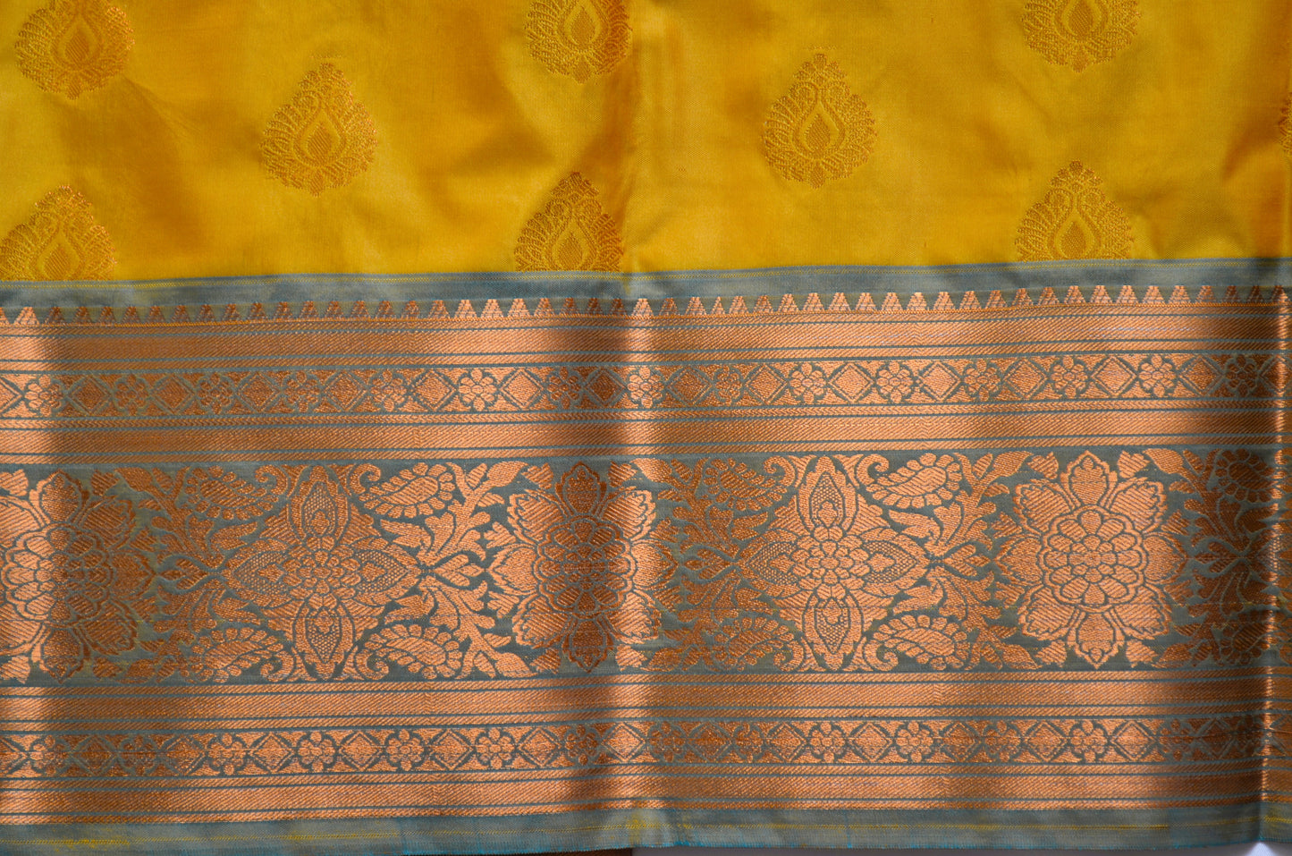 Mustard Banarasi Silk Saree