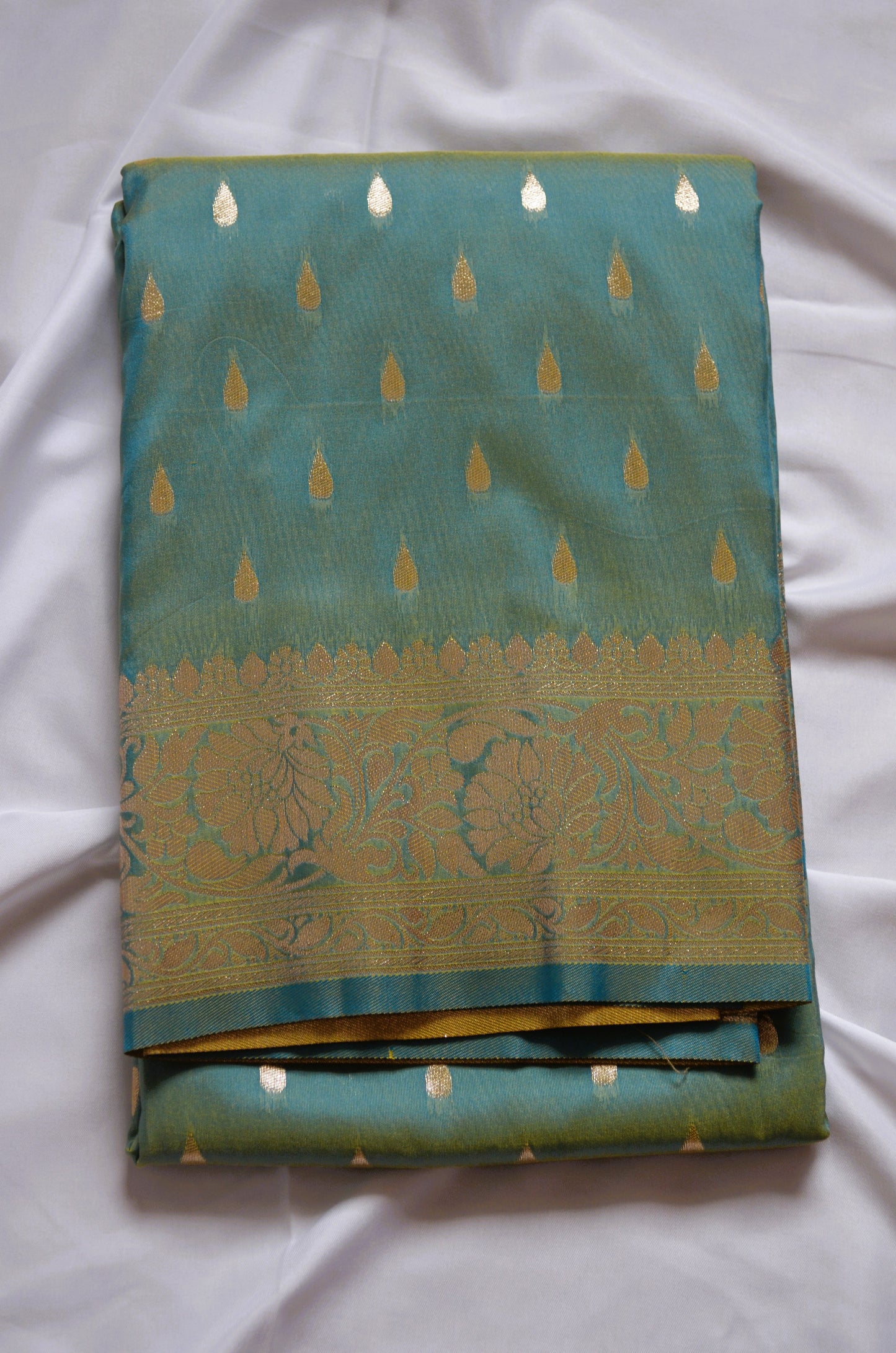 Sea Green Banarasi Silk Saree
