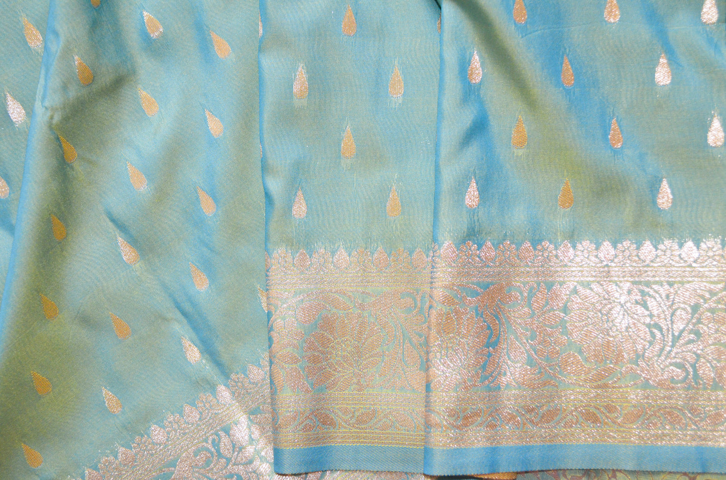 Sea Green Banarasi Silk Saree