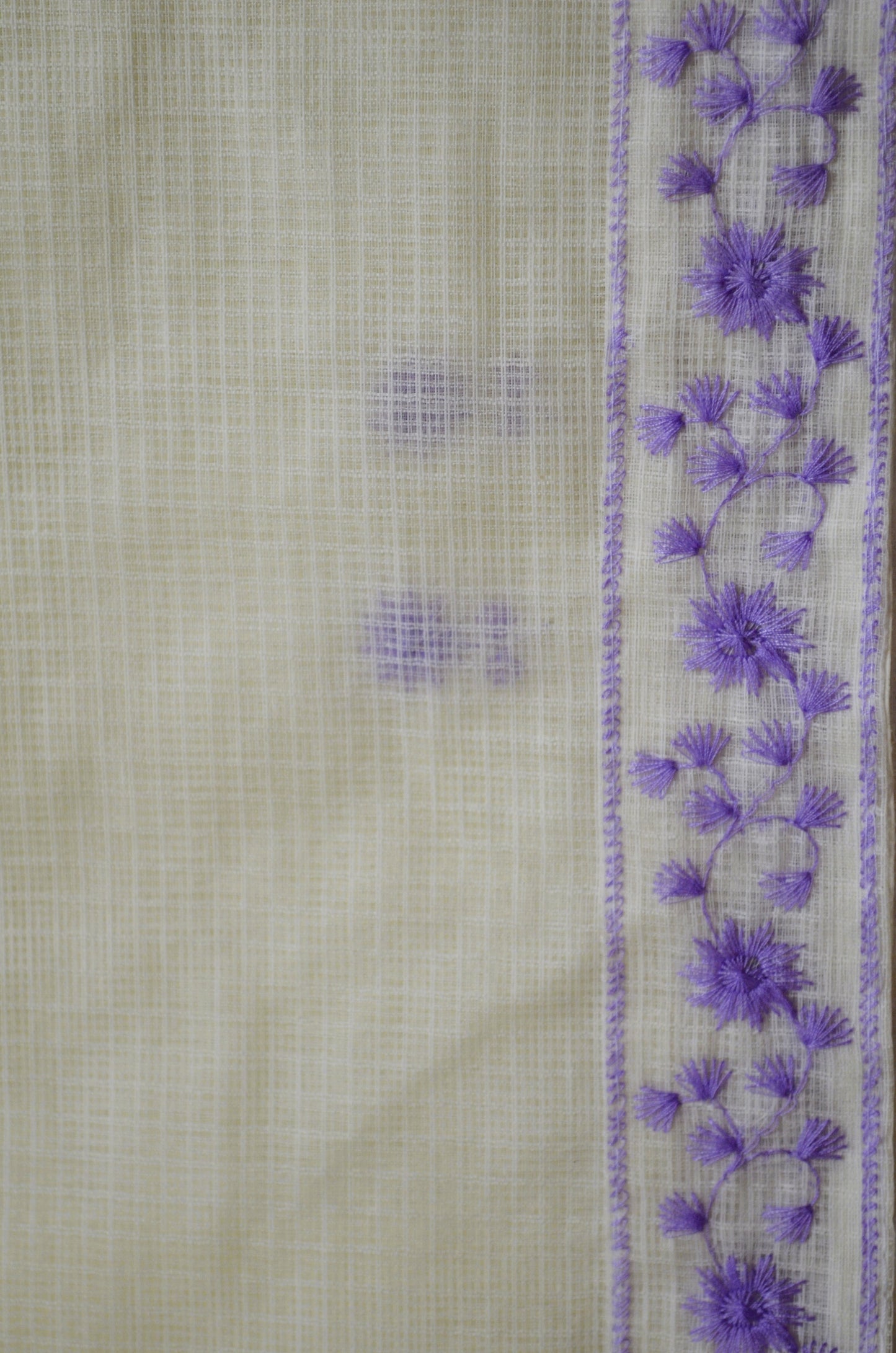 Off White Chikankari Kota Saree