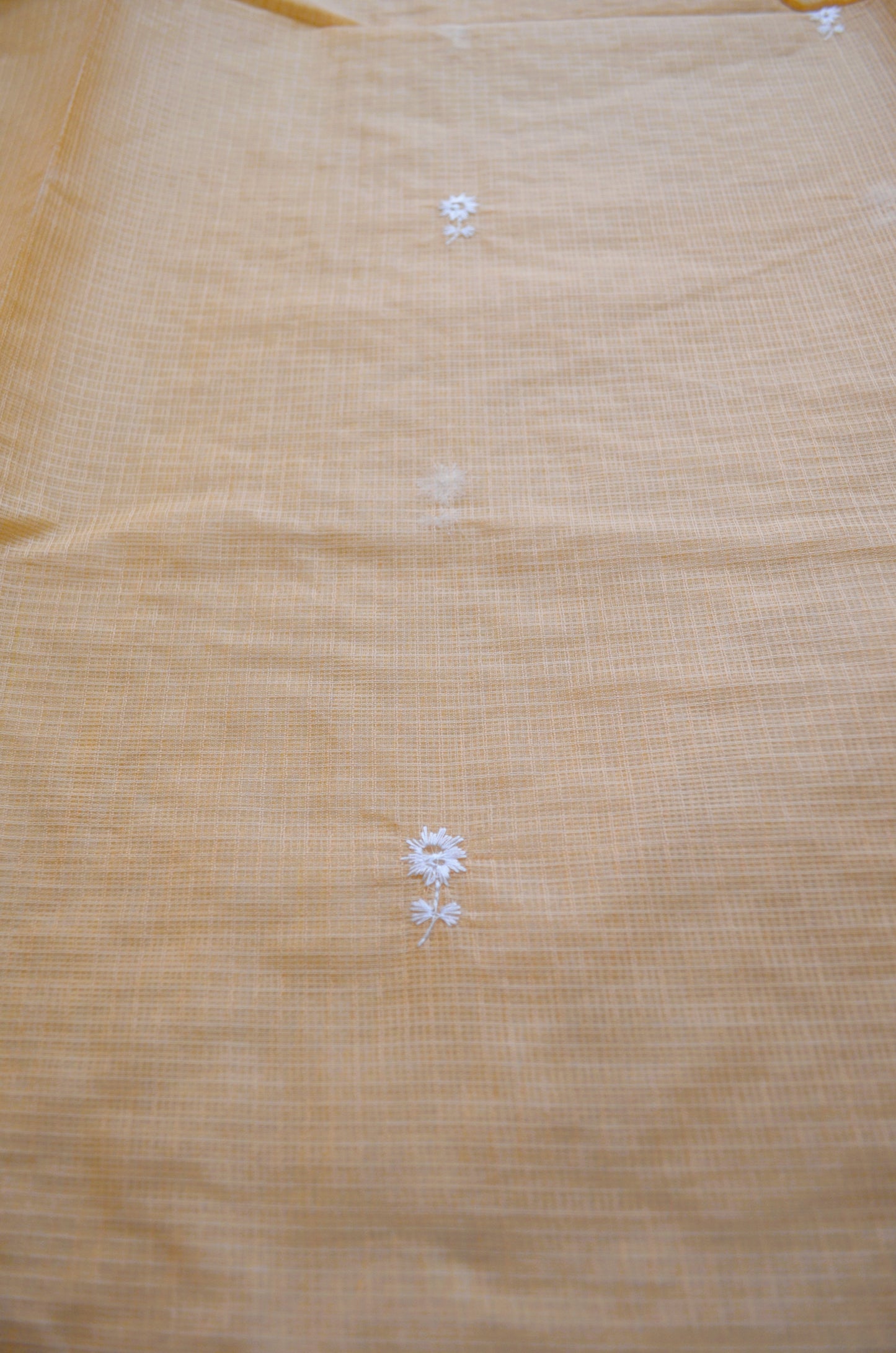 Orange Chikankari Kota Saree