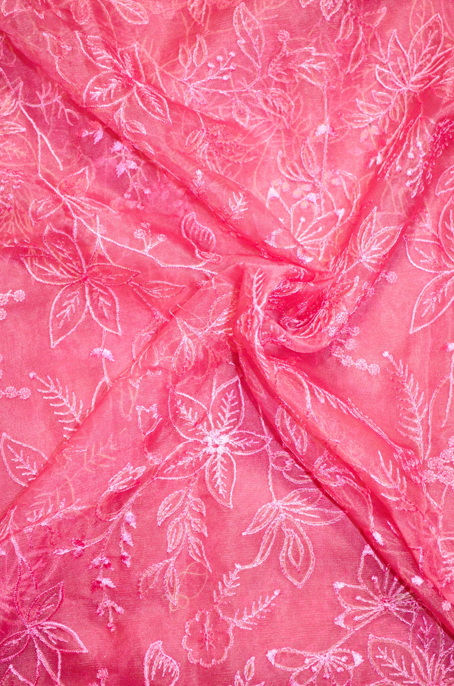 Mauve Embriodered Chikankari Saree