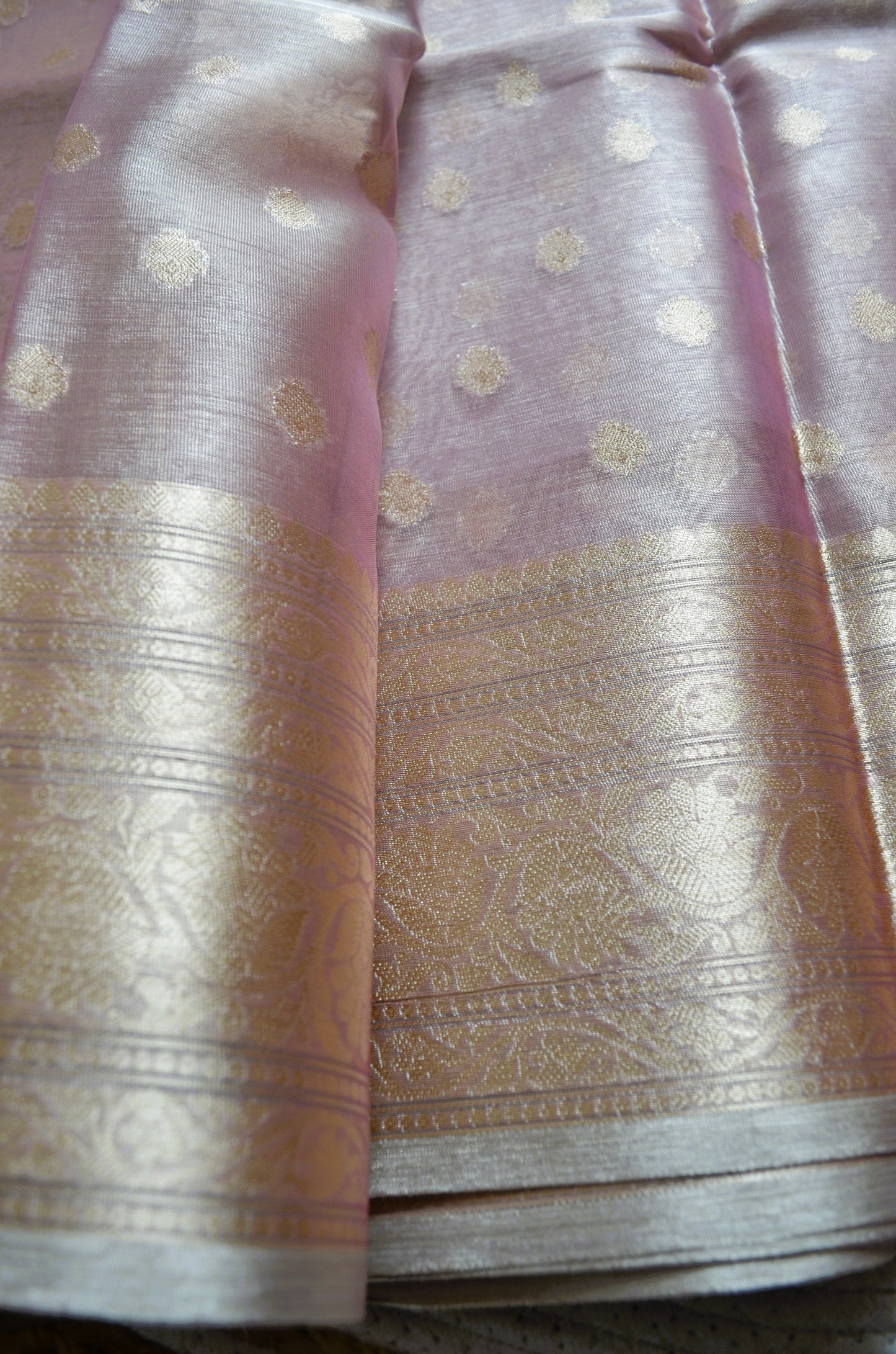 Rouge Banarasi Zari Tissue Silk Saree