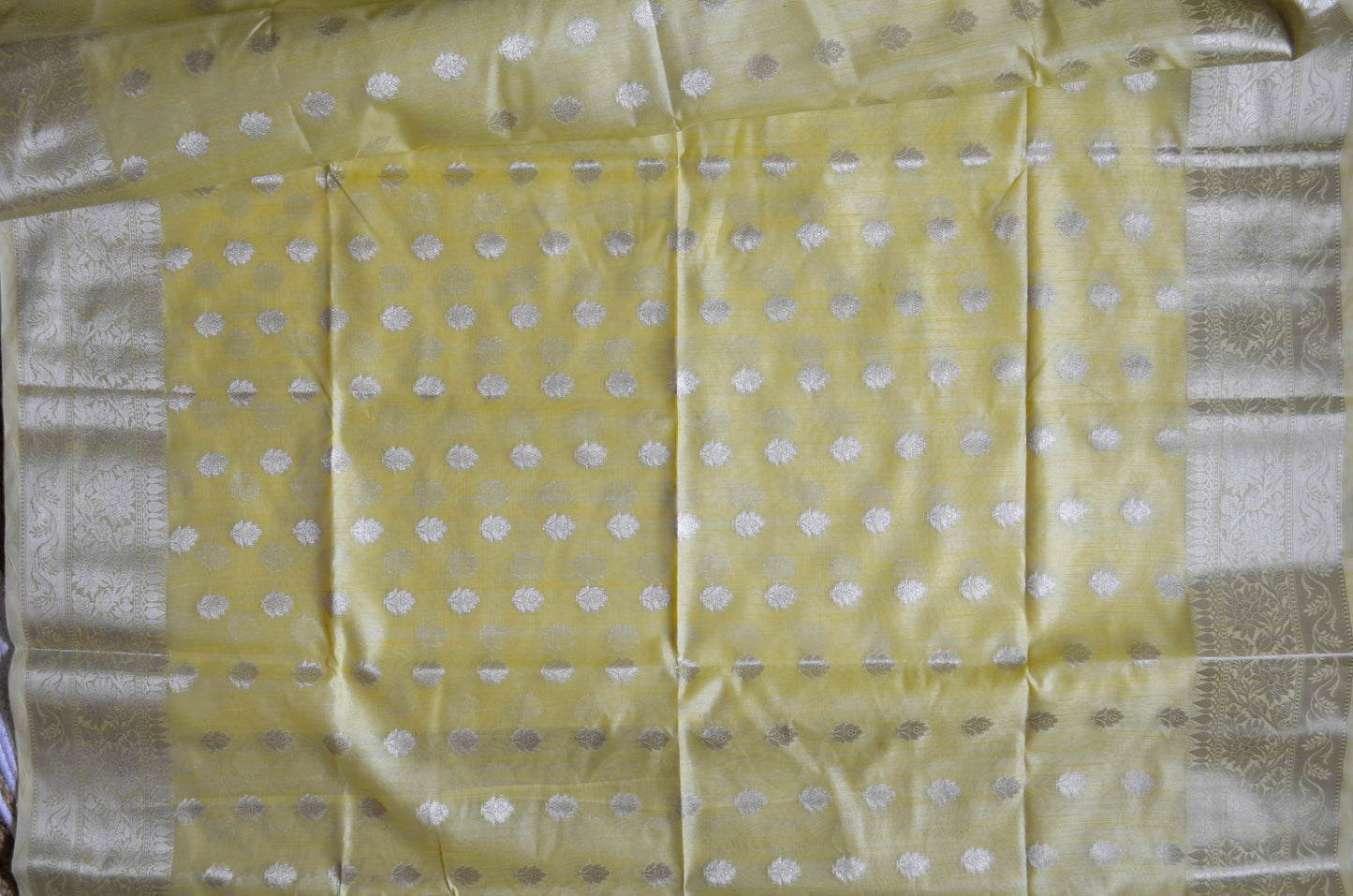Yellow Woven Banarasi Zari Tissue Silk Saree