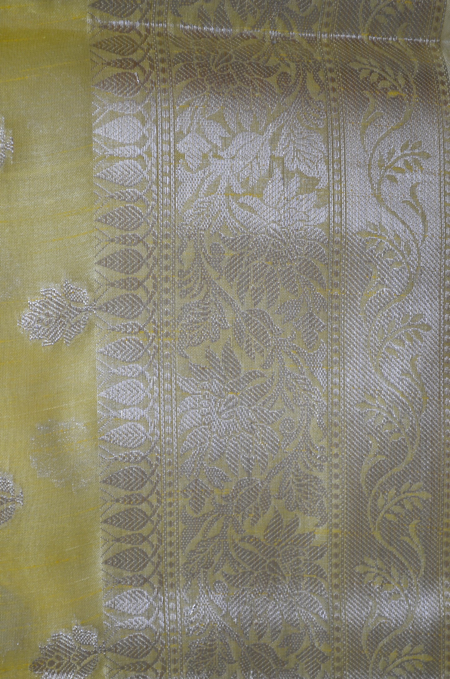 Yellow Woven Banarasi Zari Tissue Silk Saree