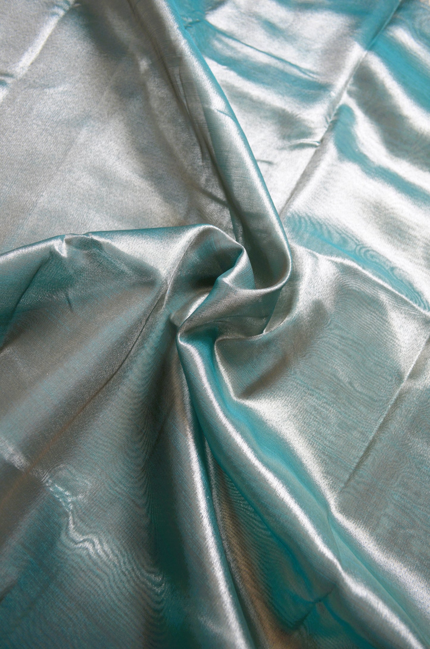Green Plain Banarasi Tissue Silk Saree