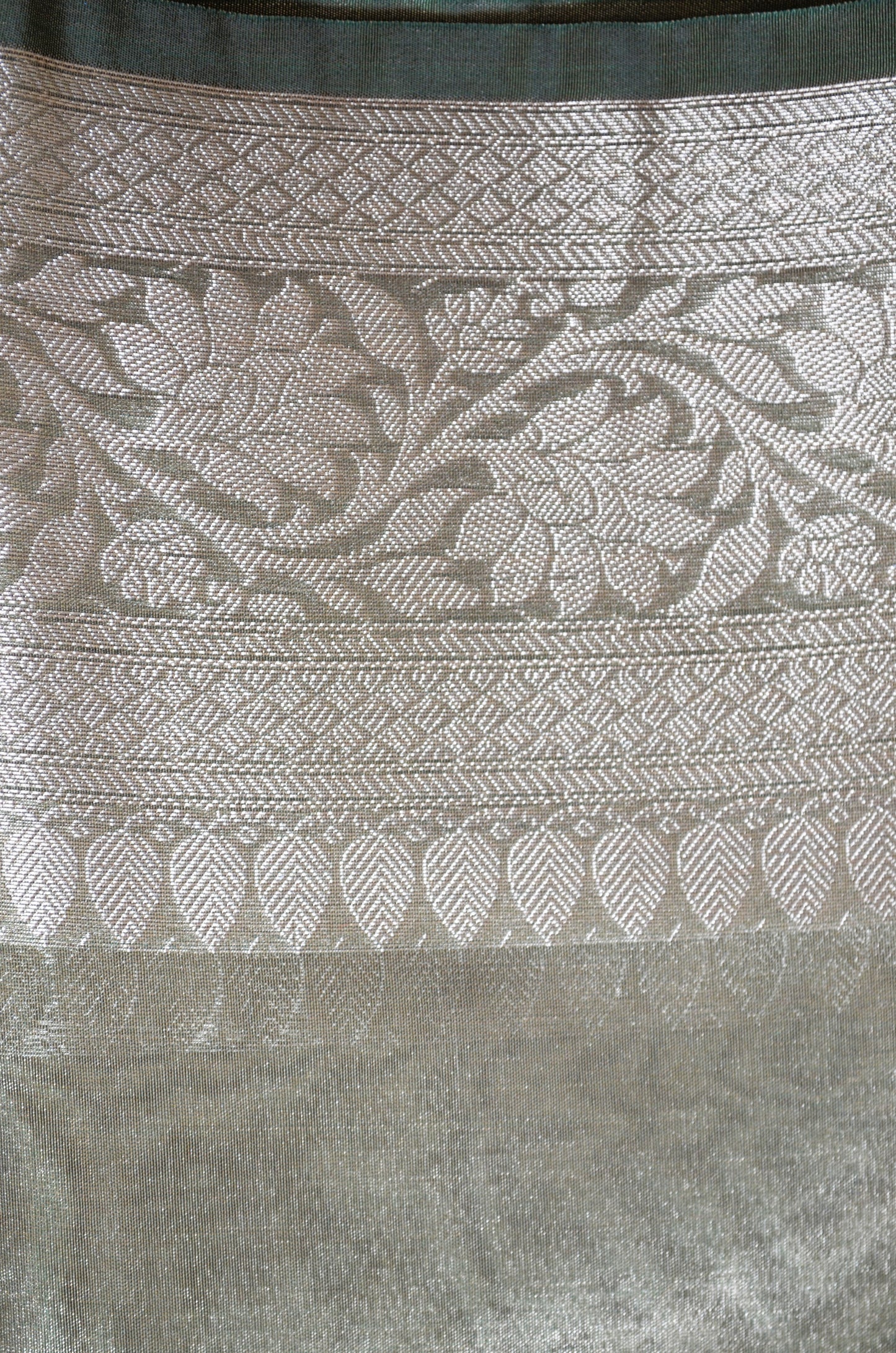 Black Plain Banarasi Tissue Silk Saree