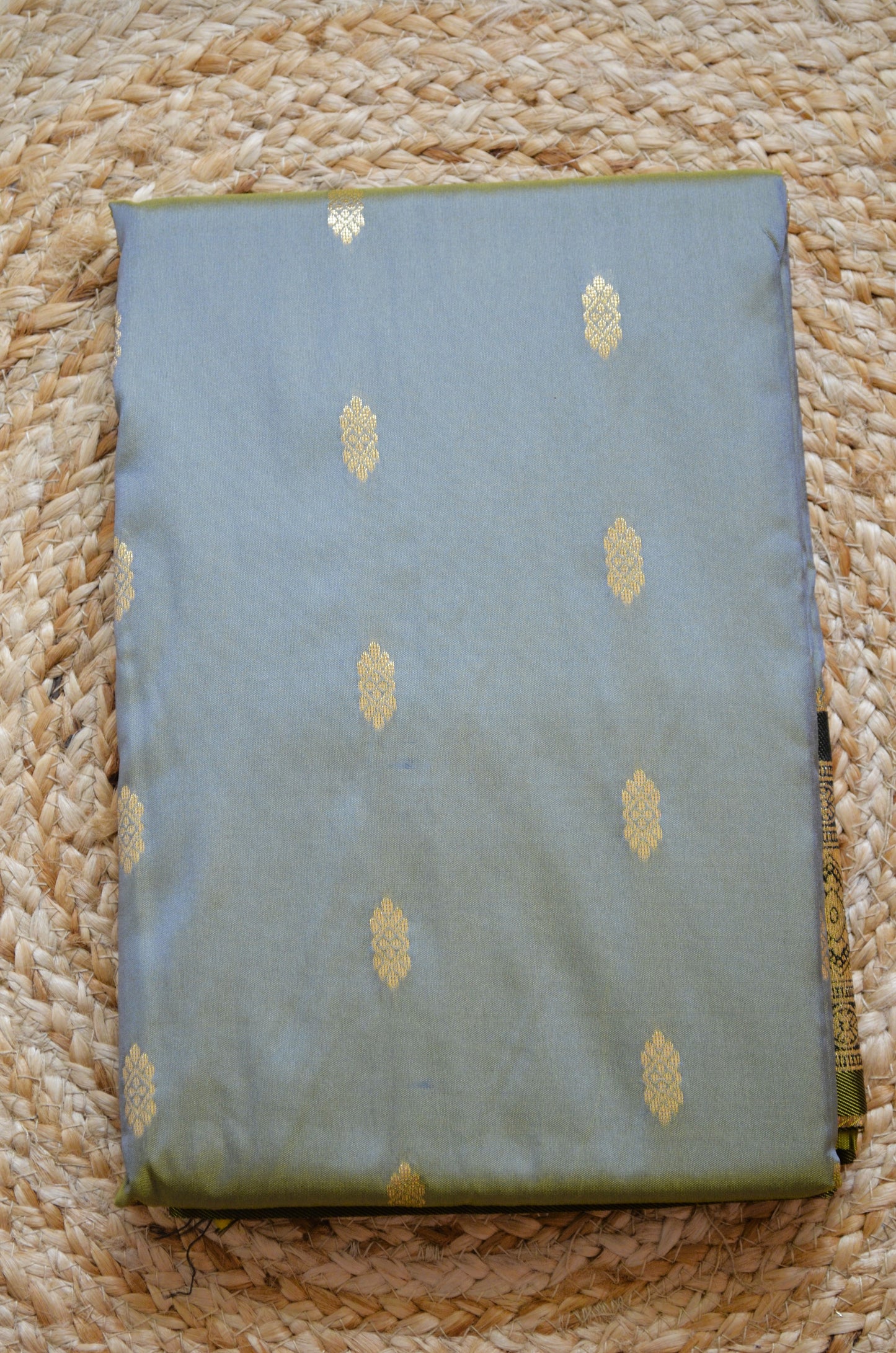Grey Zari Work Banarasi Silk Saree