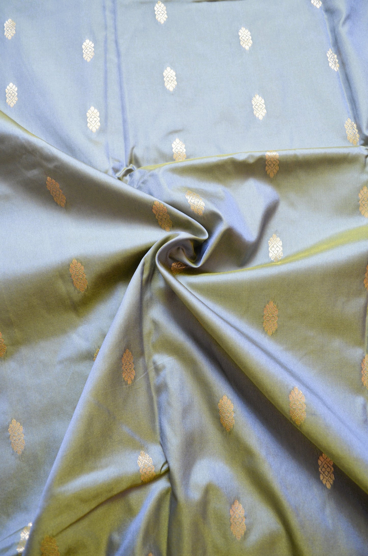 Grey Zari Work Banarasi Silk Saree