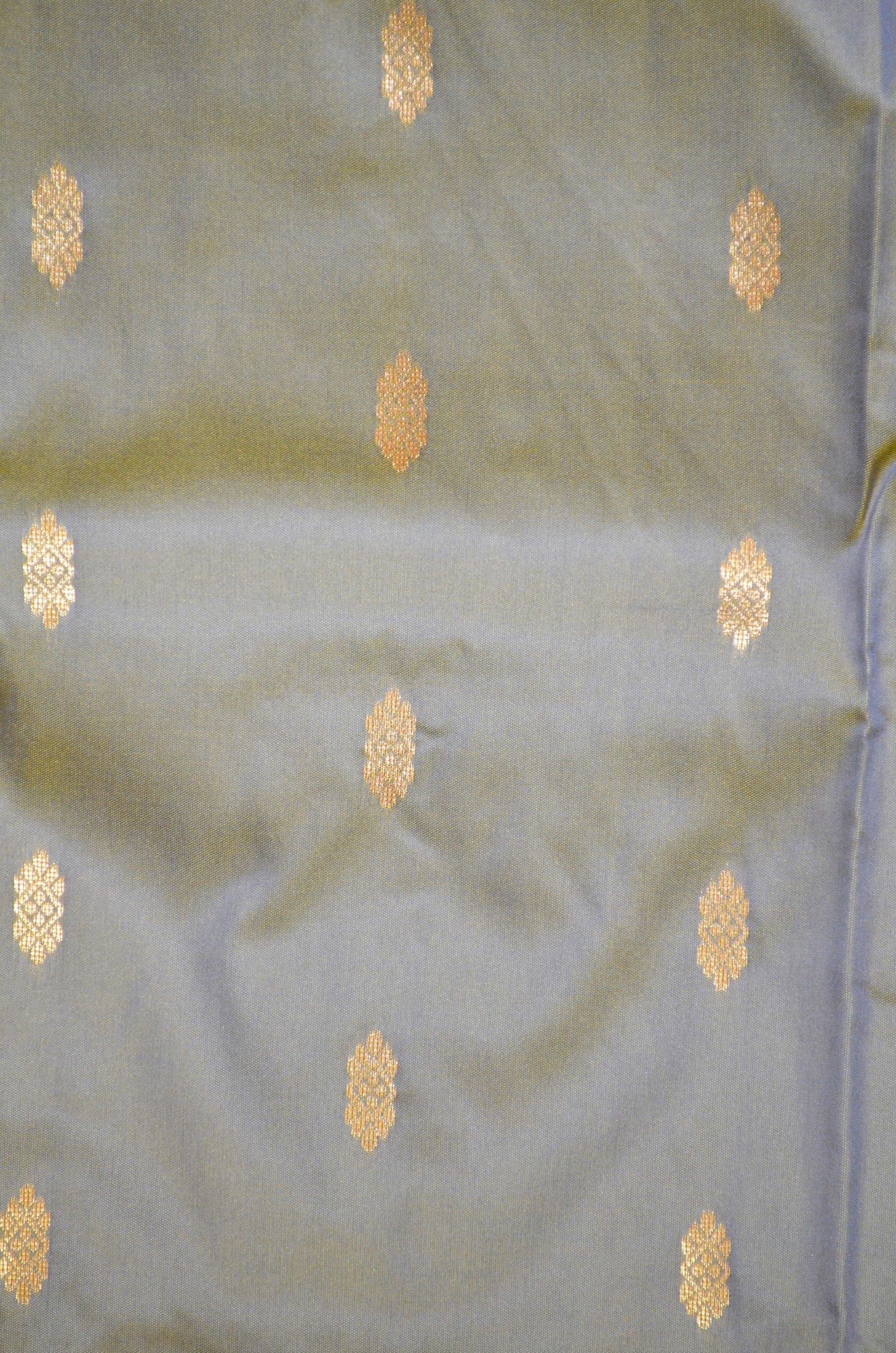 Grey Zari Work Banarasi Silk Saree