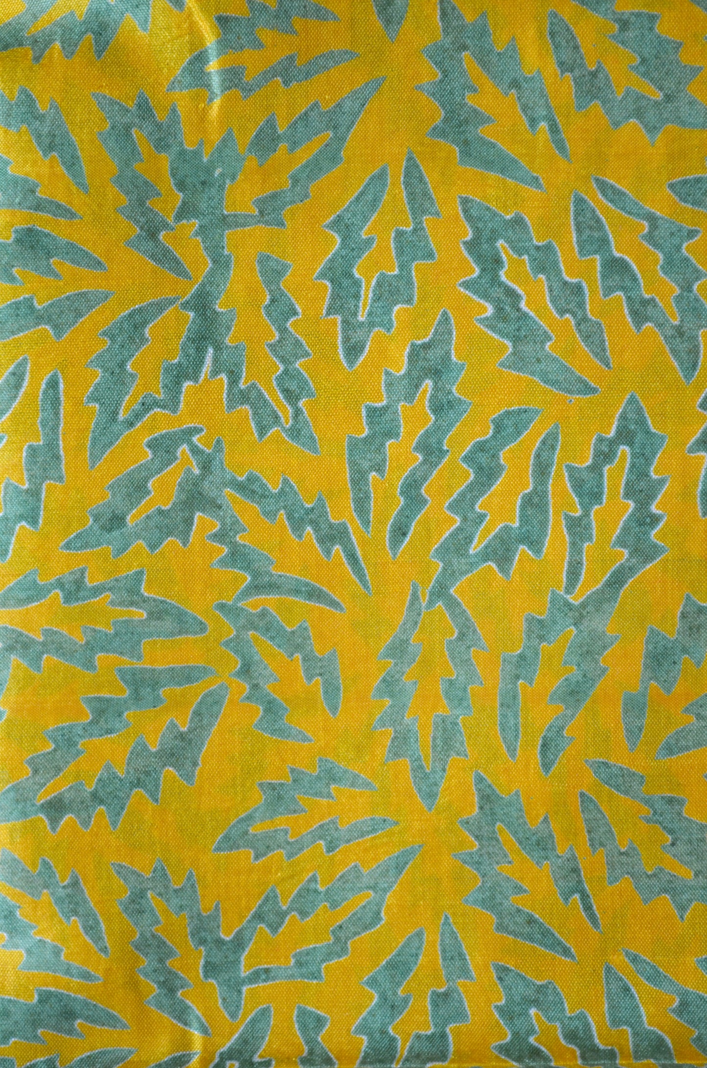 Yellow Katan Pure Silk Handloom Saree with Block Prints