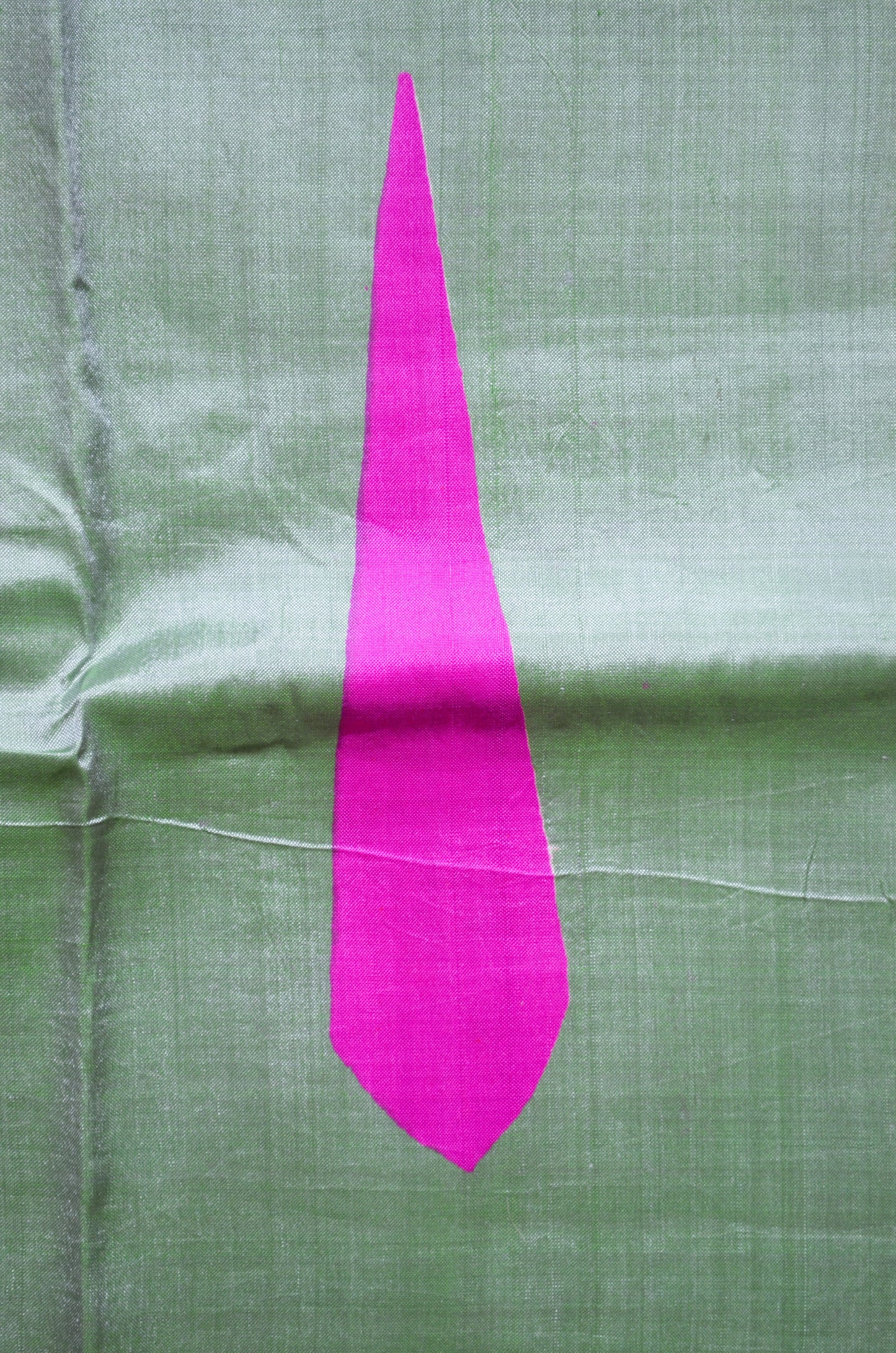 Pista Green Katan Pure Silk Handloom Saree with Block Prints