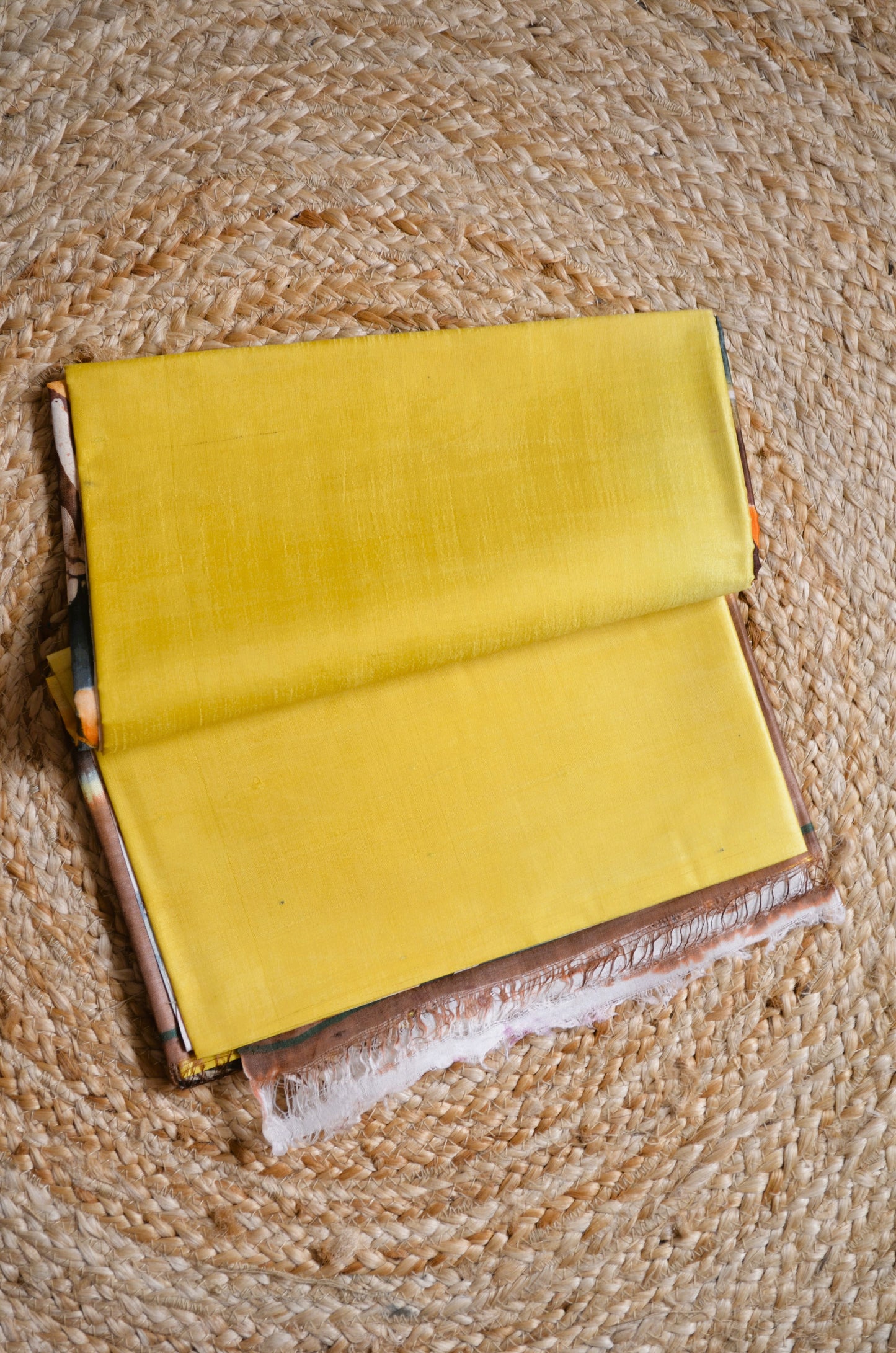 Yellow Katan Handpainted Pure Silk Handloom Saree