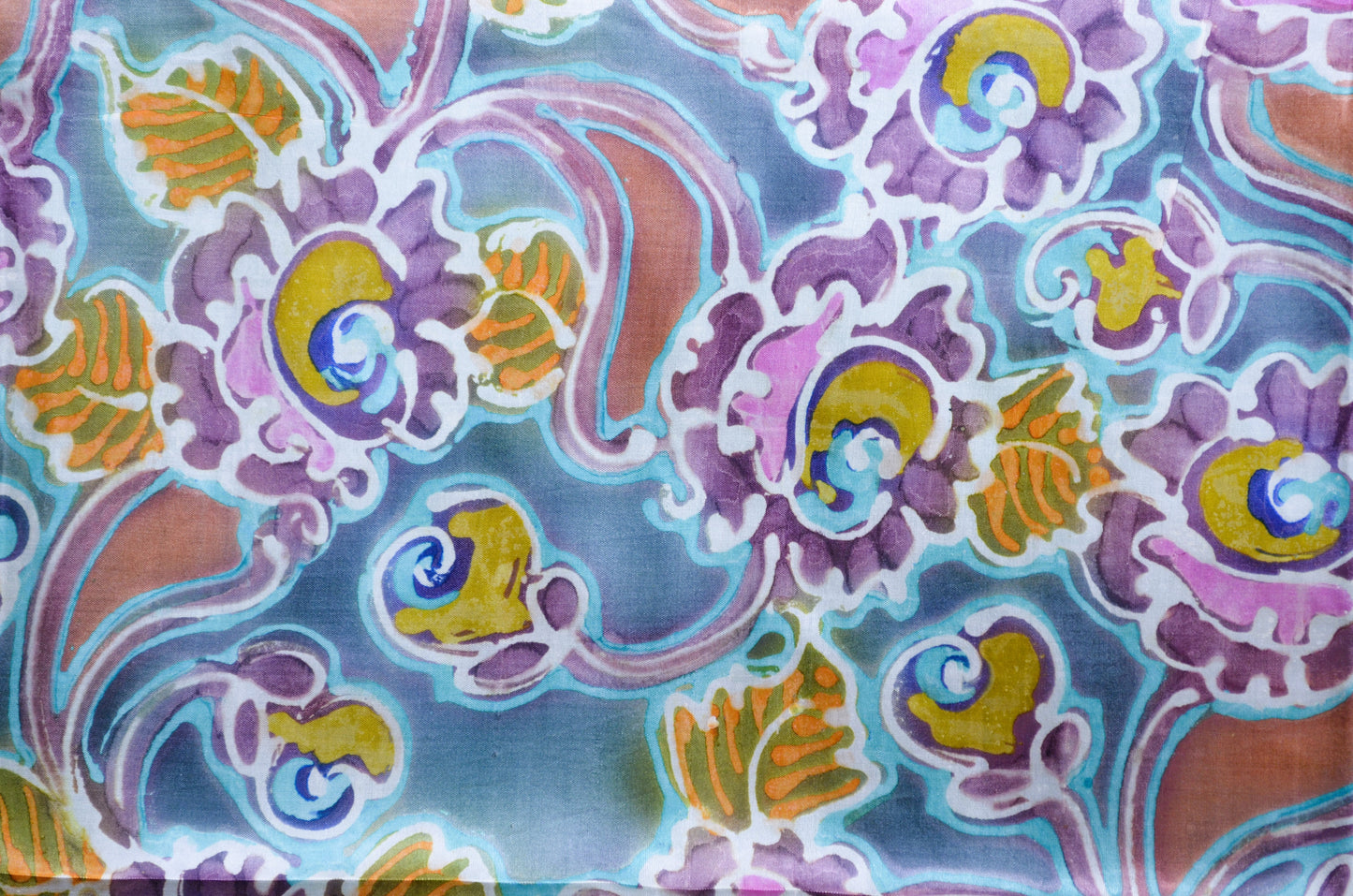 Sea Green Katan Handpainted Pure Silk Handloom Saree