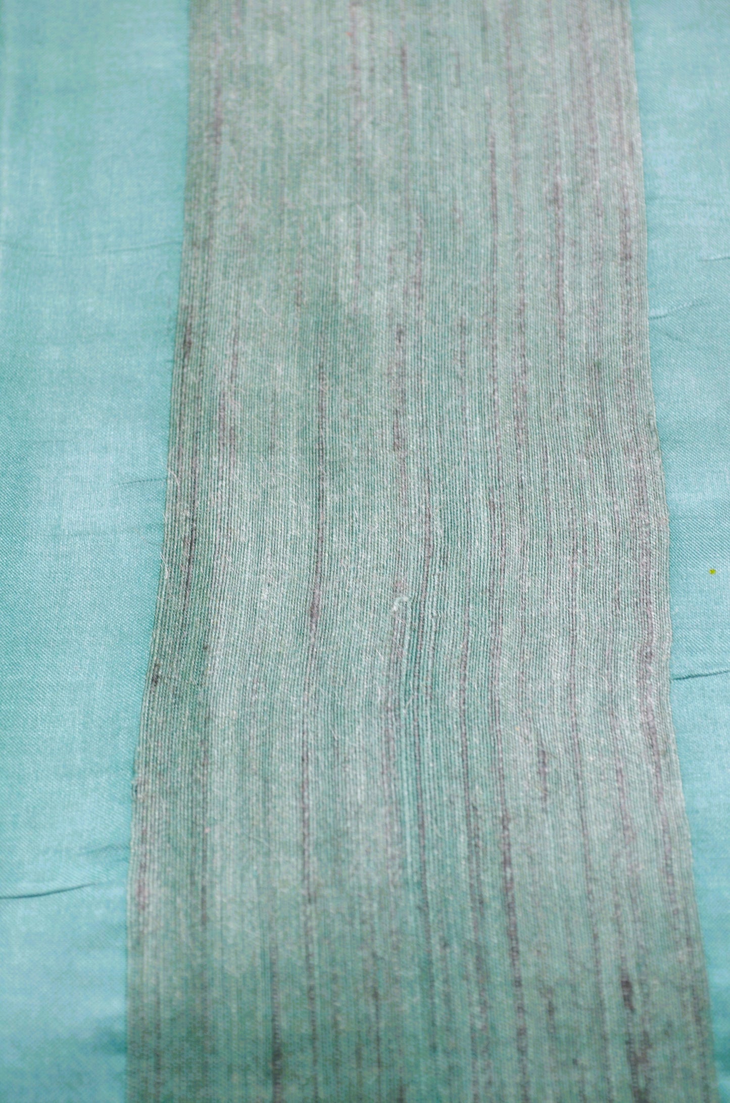 Sea Green Katan Handpainted Pure Silk Handloom Saree