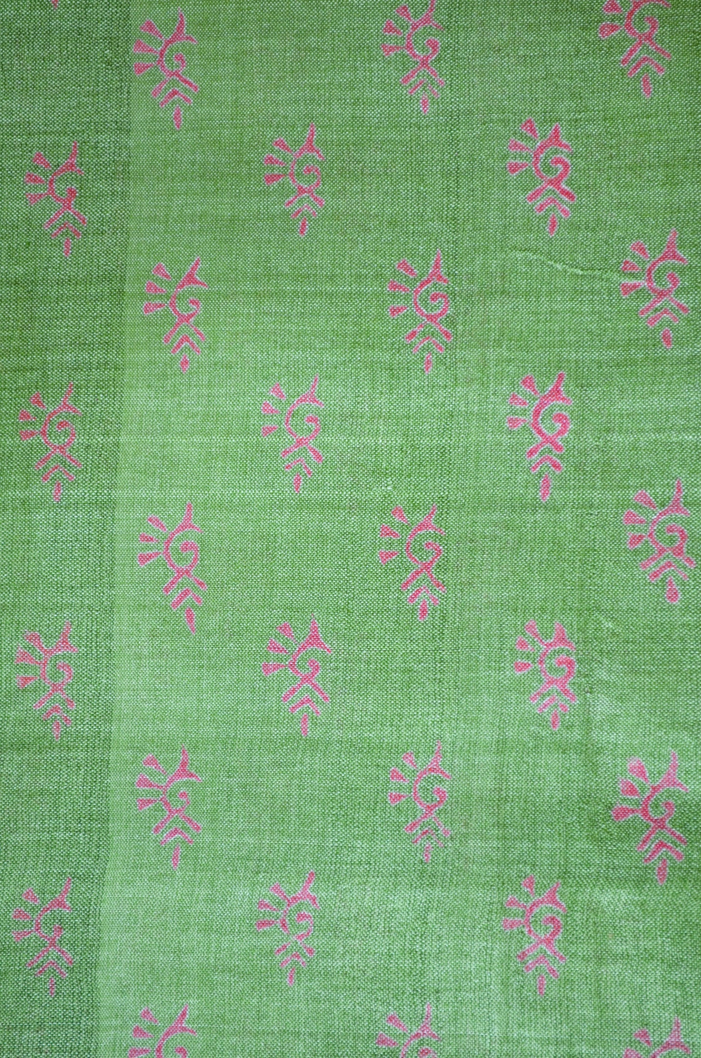 Olive Tussar Pure Silk Handloom Saree with Block Print