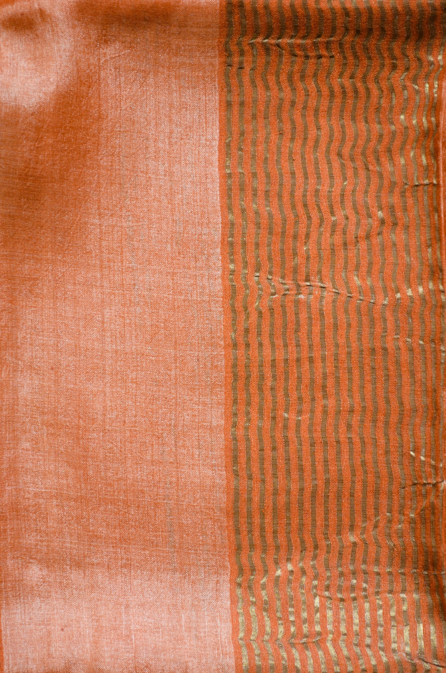 Grey Tussar Pure Silk Handloom Saree with Block Prints