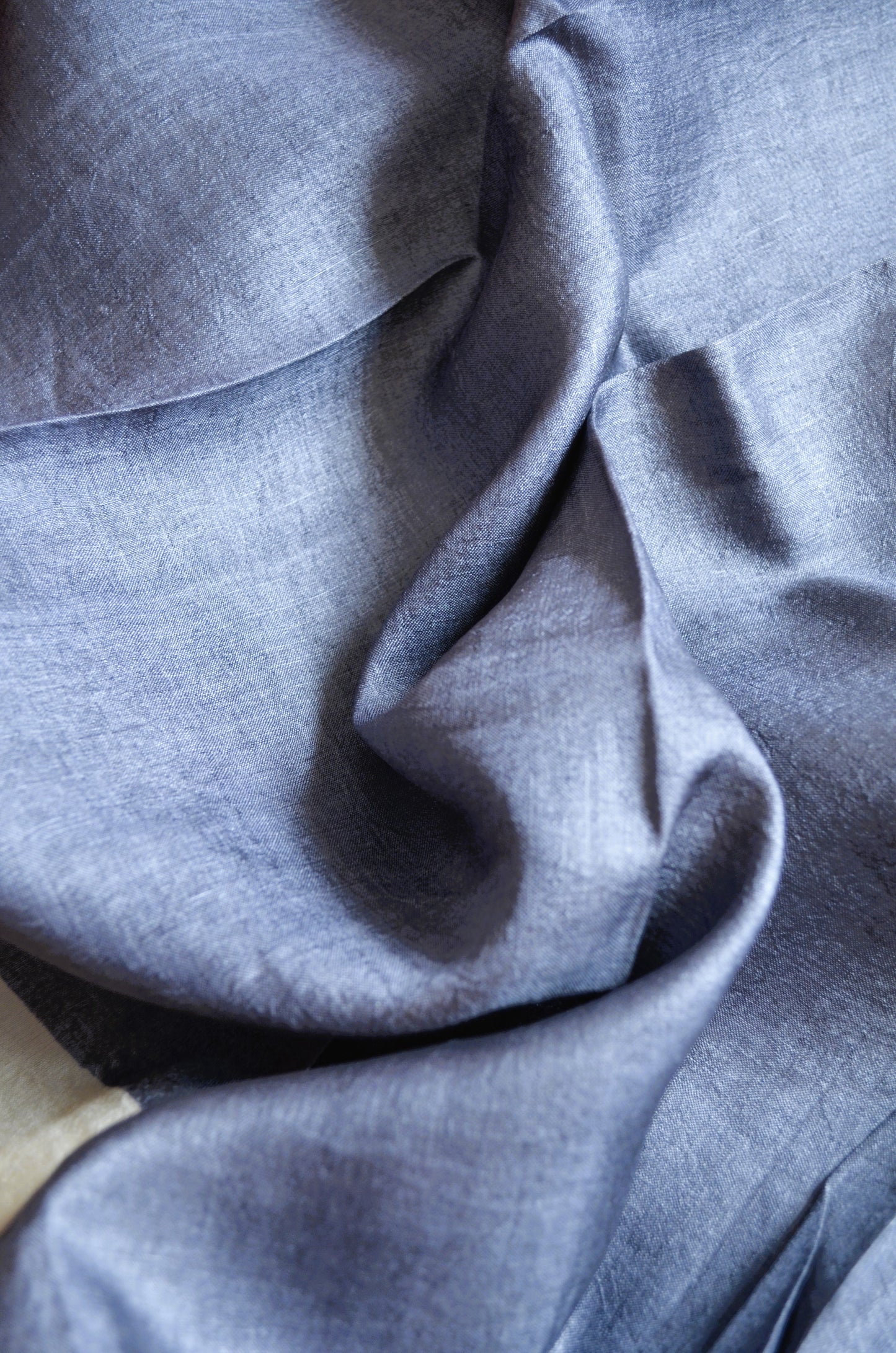 Grey Tussar Pure Silk Handloom Saree with Block Prints