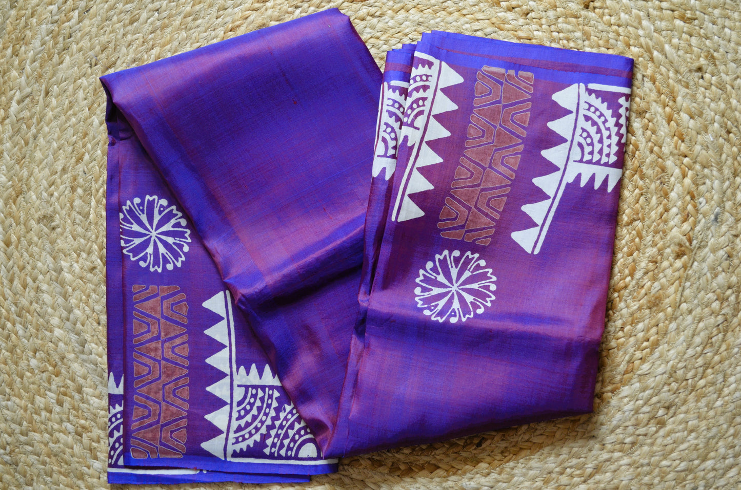 Purple Dual Tone Pure Silk Sonamukhi Handloom Saree